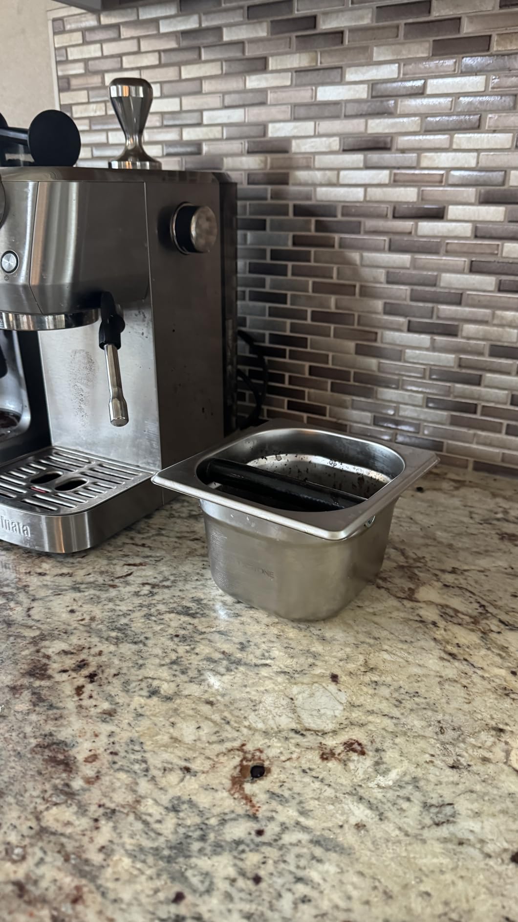 Coffee Knock Box Stainless Steel, Apexstone Espresso Knock Box Stainless Steel, Knock Box for Espresso Coffee Grounds, Knock Box Small customer photo 2