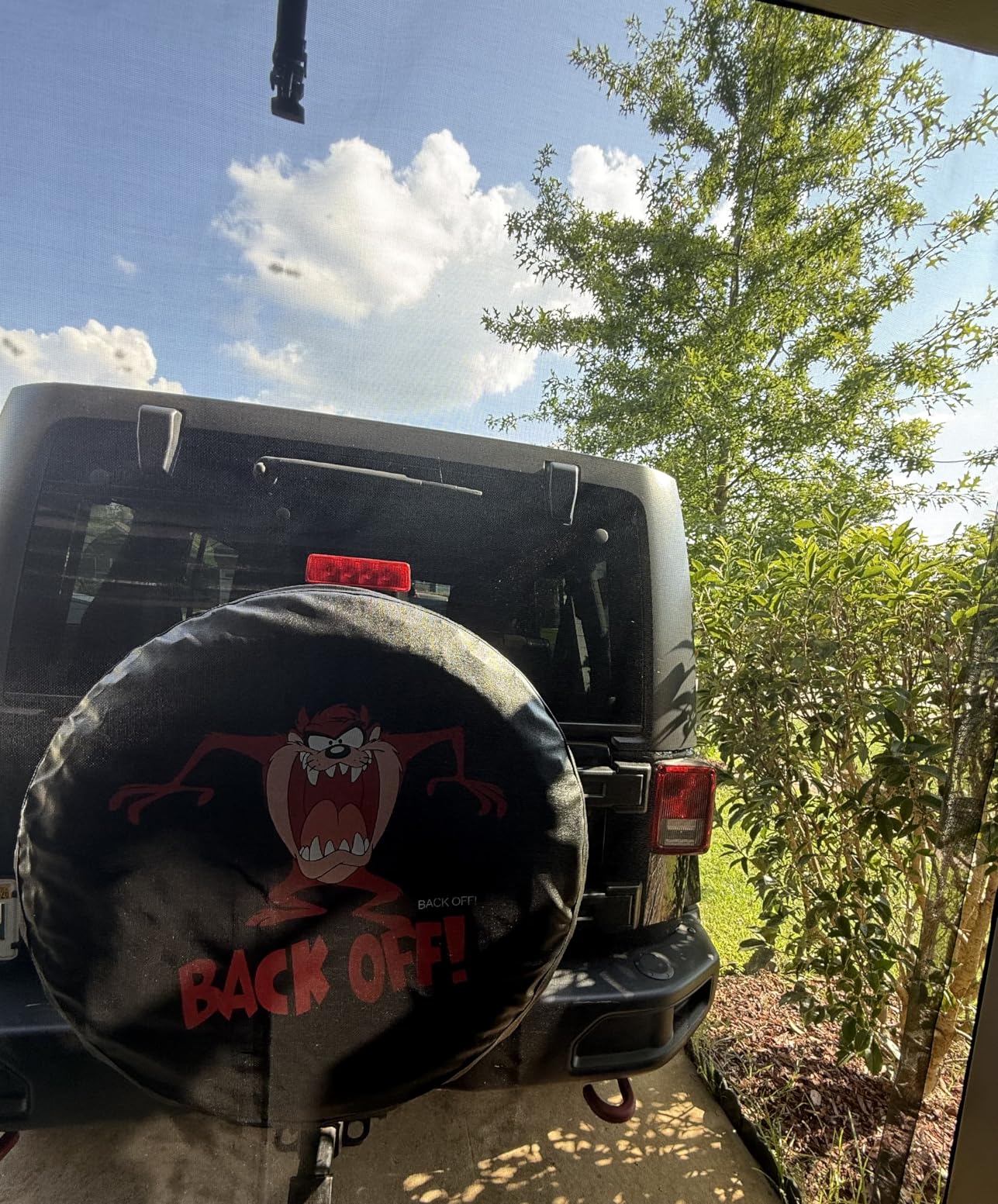 Spare Tire Cover,PVC Leather Waterproof Dust-Proof Back Off Rv Wheel Covers for Jeep Liberty Wrangler SUV Camper Travel Trailer Accessories (15 inch for Tire Φ 27