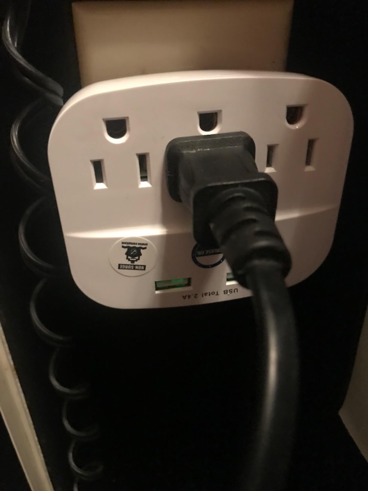 Cruise Approved Power Strip - Non Surge Protector for Cruise Ship with 2 USB Outlets - Cruise Ship Essentials 2026 for Carnival, Princess, Norwegian, Holland America, MSC & Major Cruise Lines (White) customer photo 1