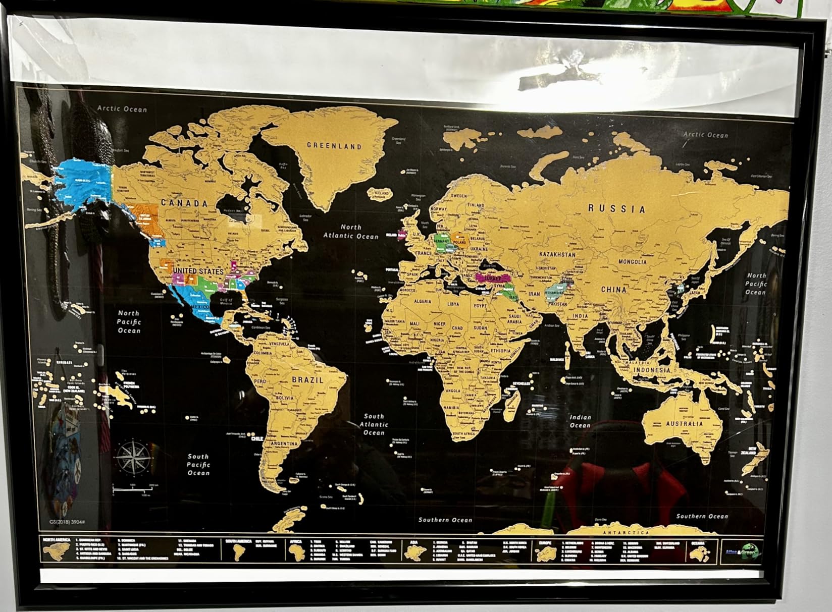 Atlas & Green Scratch Off World Map, All US States, Large 28x16.5 Travel Map. Places I've been Map World Poster Scratch Off Map. Accessories & Gift Tube customer photo 1
