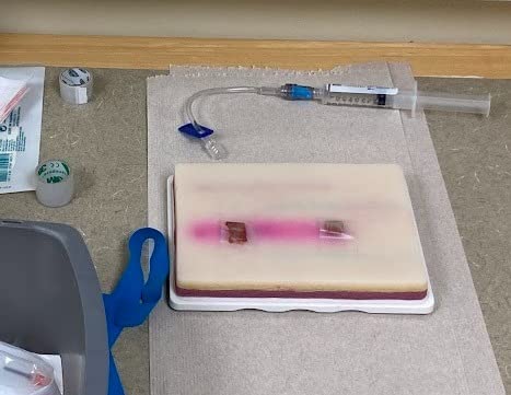 Medarchitect Venipuncture IV Injection Training Pad Model with 4 Veins Imbedded and 3 Skin Layers for Medical Students Doctors Nurses Practice customer photo 2