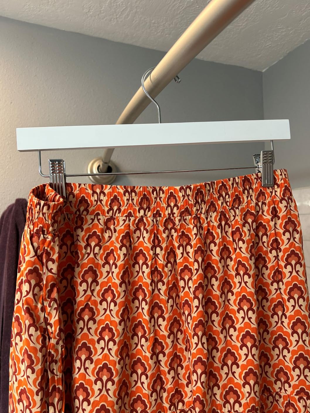 Nature Smile Solid Lotus Wood Deluxe Wooden Pants Hangers Bottom Hanger Jeans Hanger Skirt Hanger with 2-Adjustable Clips Anti-Rust Hook Pack of 10 (Natural) customer photo 1