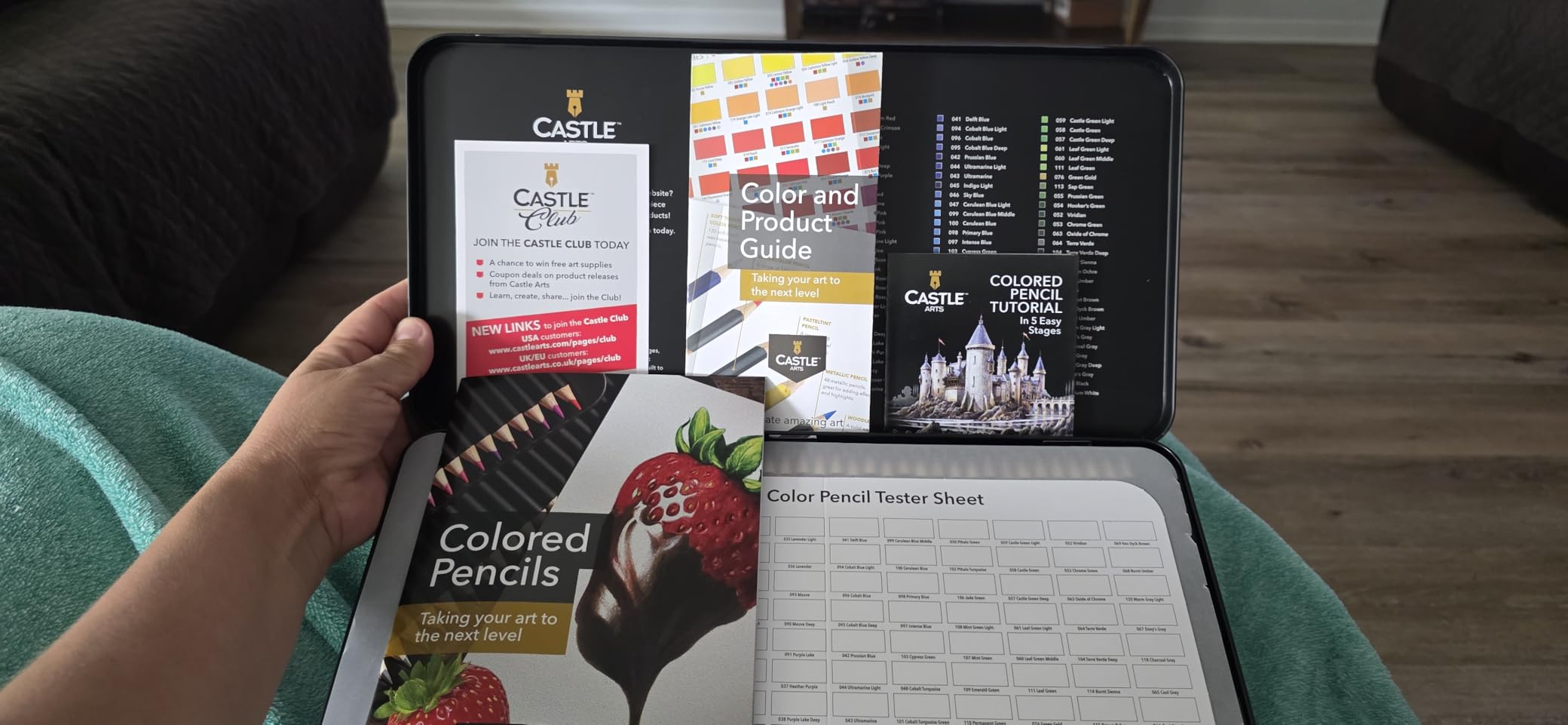 Castle Art Supplies Colored Pencils Set | 120 Premium Soft Core Coloring Pencils for Adults | Organized in Presentation Tin Case customer photo 2