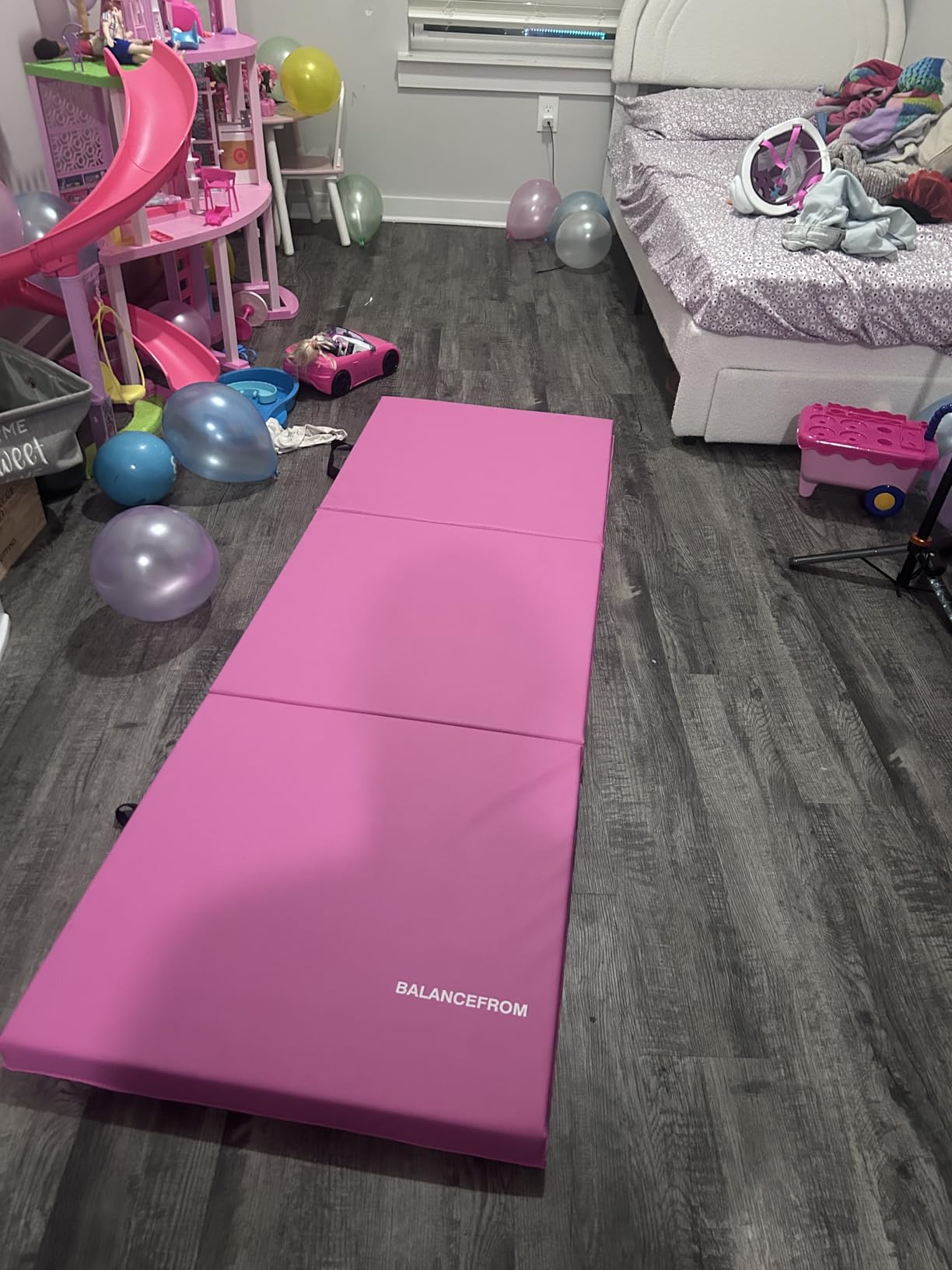 BalanceFrom 6x2 Feet 3-Panel Folding Gymnastics Mat - 2-Inch Thick Pad with Vinyl Surface and Carrying Handles for Tumbling, Yoga, Pilates, Home Workouts, and Martial Arts customer photo 1