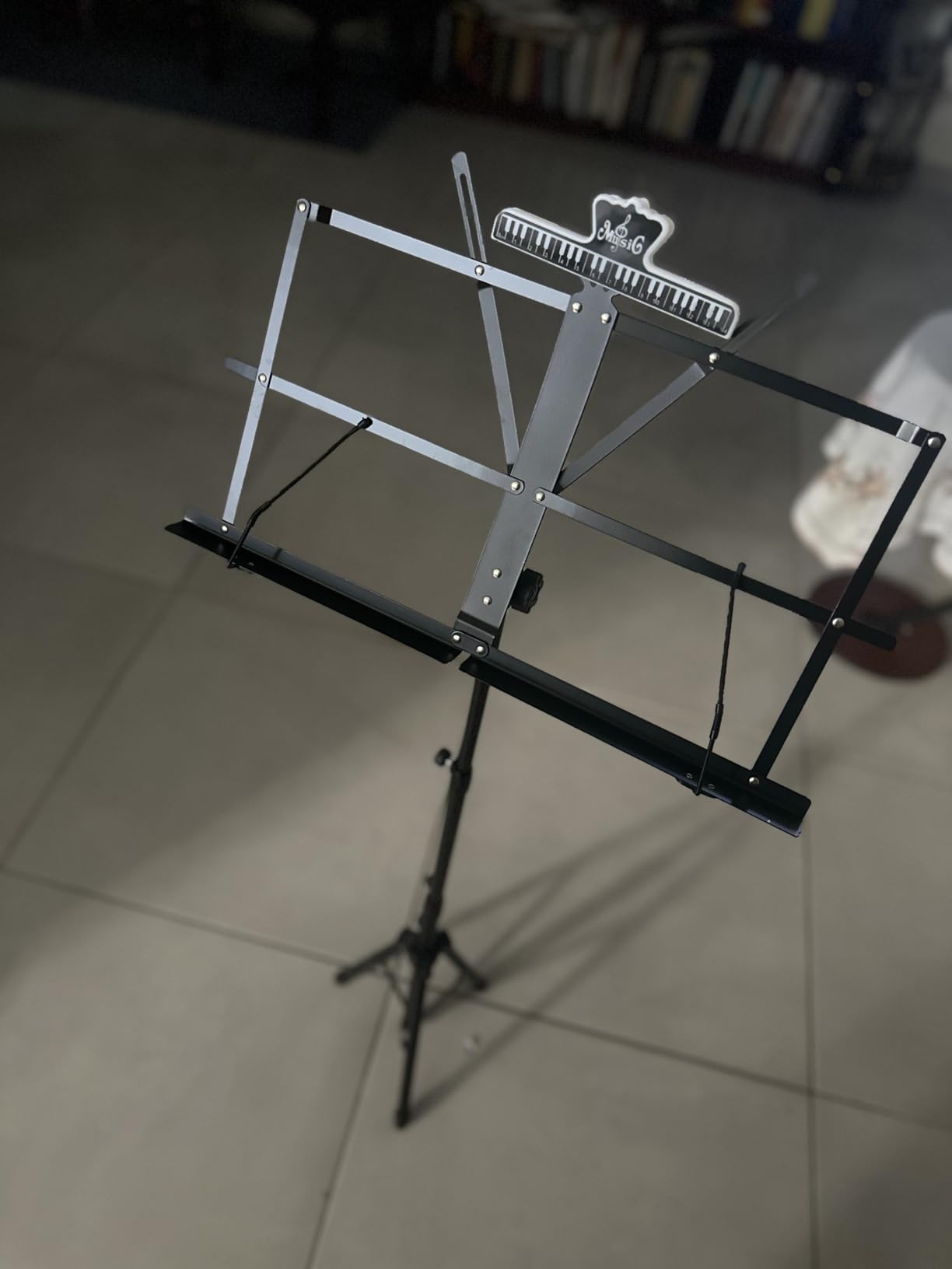 K KASONIC Music Stand, 2 in 1 Dual-Use Folding Sheet Music Stand & Desktop Book Stand, Portable Lightweight with Music Sheet Clip Holder Carrying Bag customer photo 1