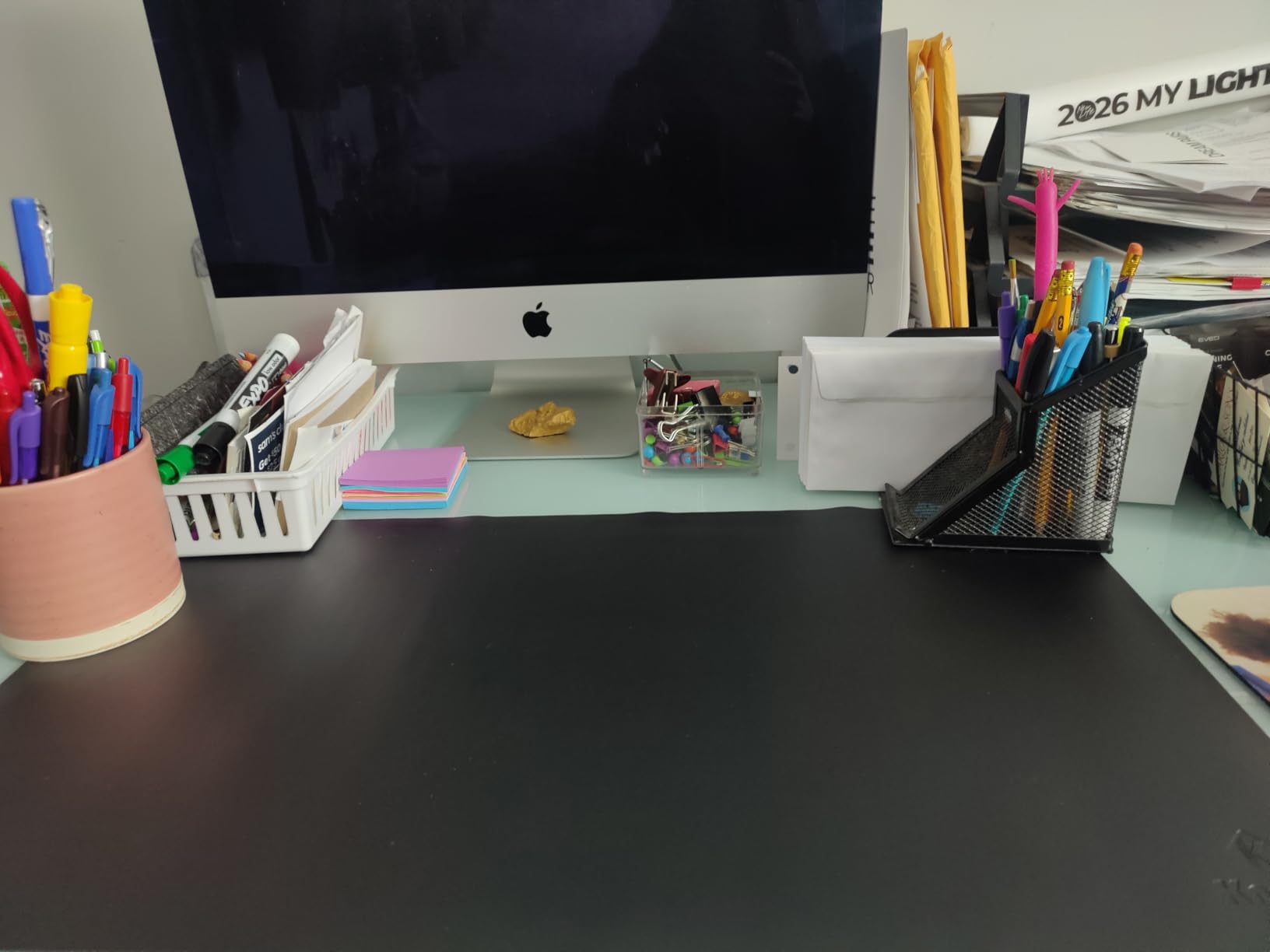 K KNODEL Large Office Desk Mat, Leather Mouse Pad (31.5