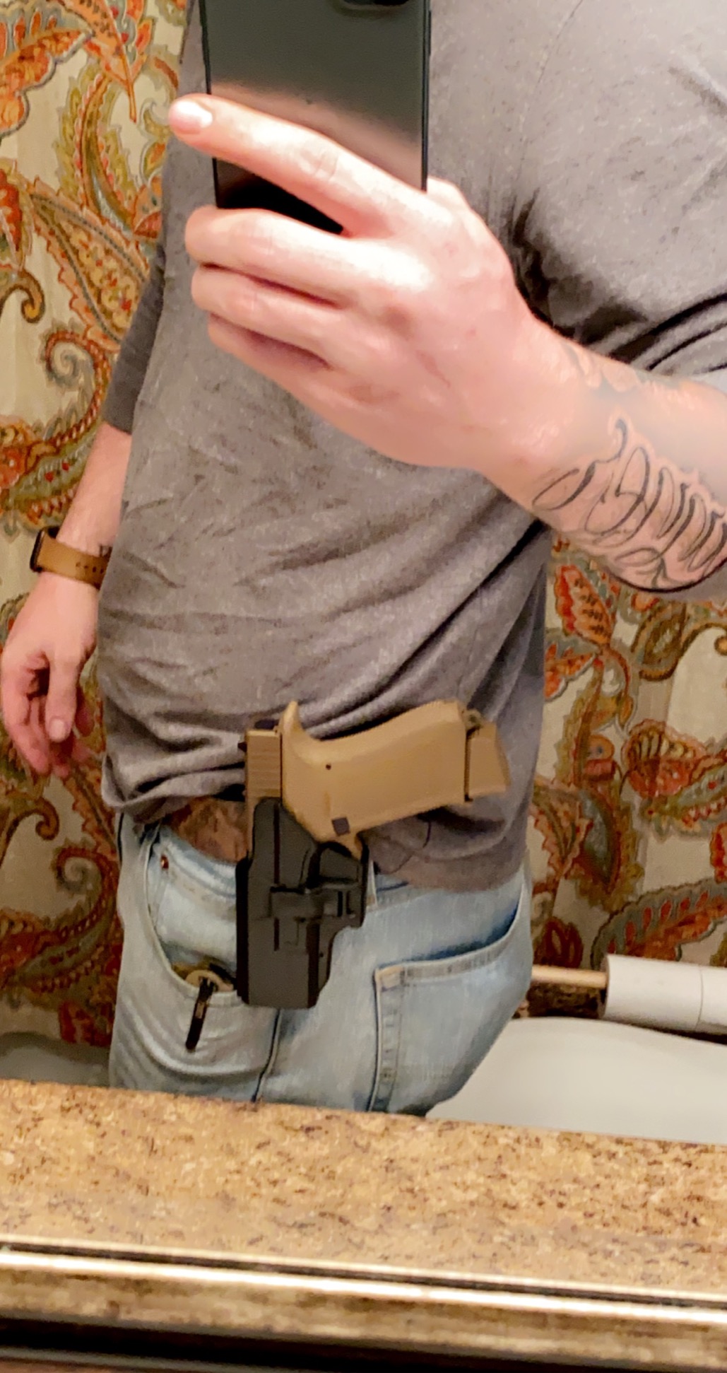 G19 Holster, OWB Paddle Holster for Glock 19 19X 44 45 Gen 1 2 3 4 5 customer photo 1