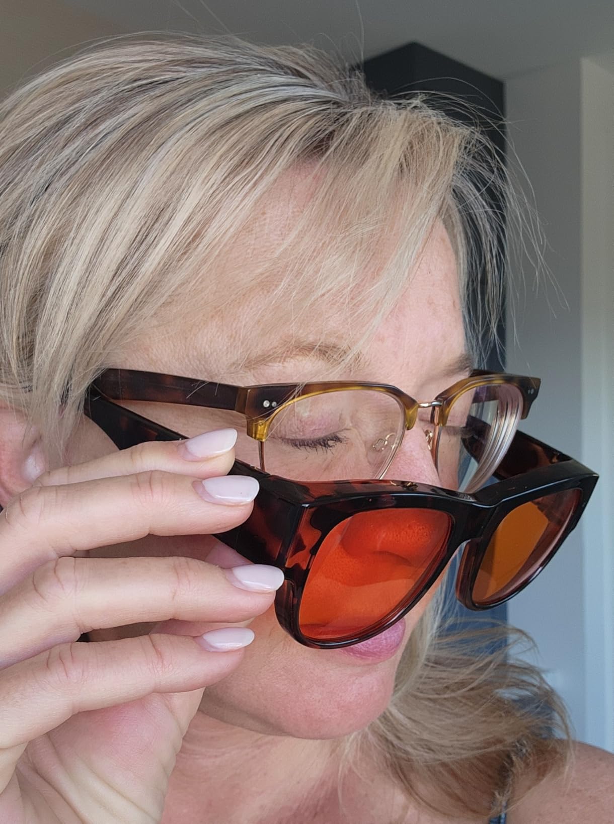 Eyekepper 100% Blue Light Reduction,Huge Fitover Anti-Blue Blocking Computer Eyeglasses with Extra Amber Lenses, Black customer photo 1