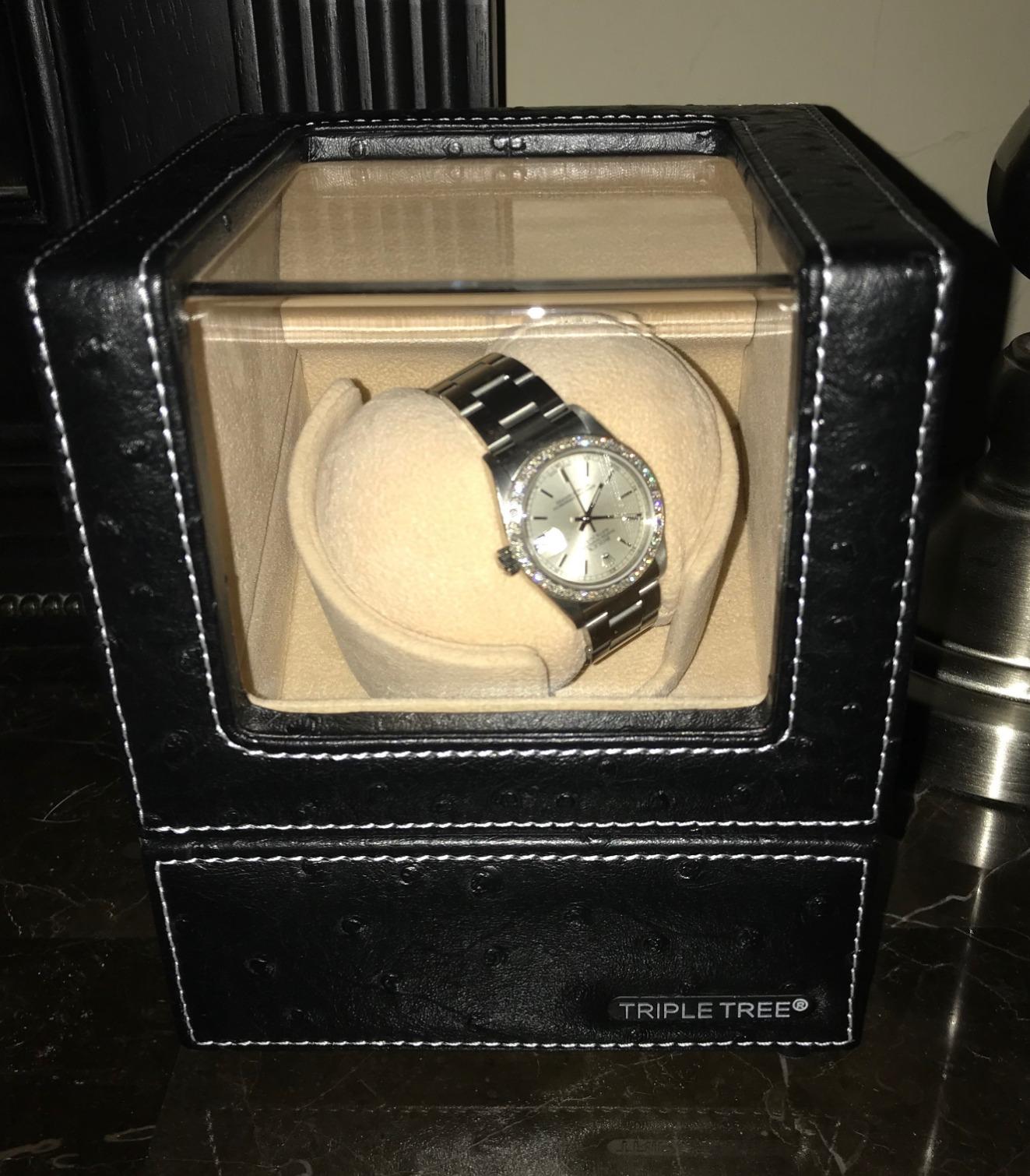 TRIPLE TREE Single Watch Winder for Automatic Watches, with Super Quiet Japanese Motor, 4 Rotation Mode Setting, Flexible Plush Pillow Fit Lady and Man Watches customer photo 2