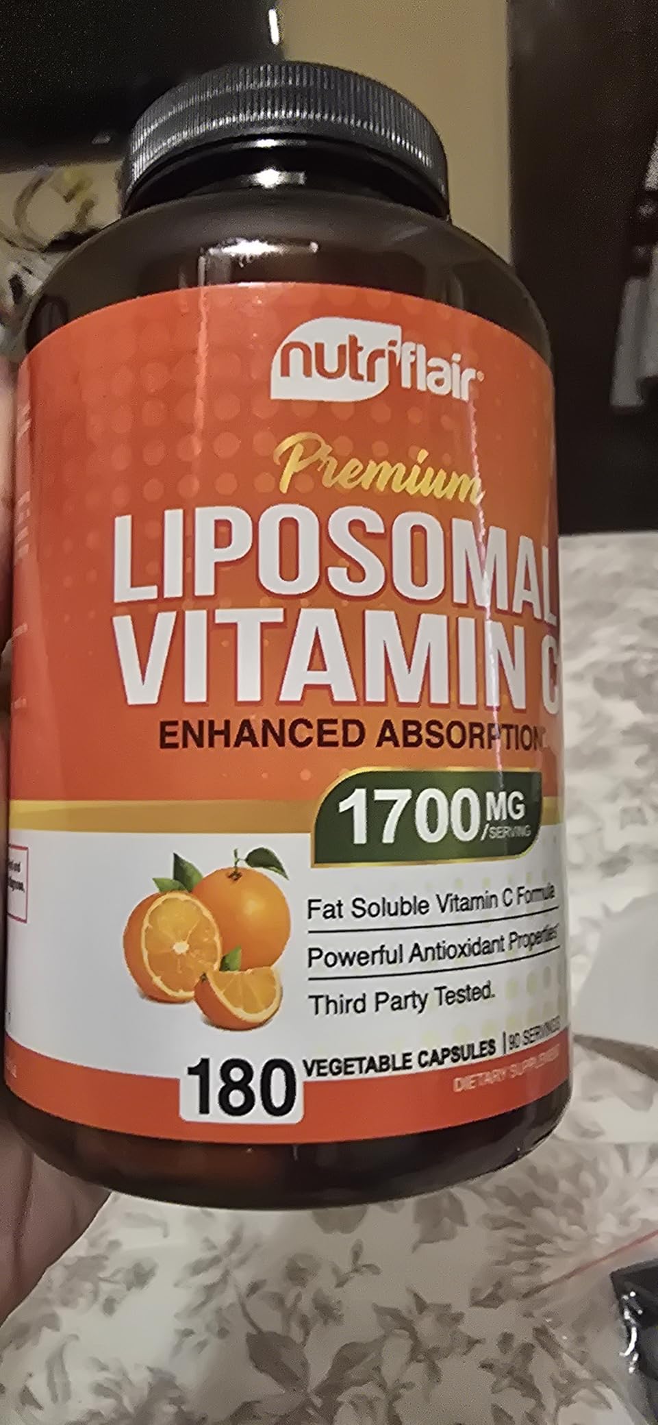 NutriFlair Liposomal Vitamin C 1700mg, 180 Capsules - High Absorption, Fat Soluble VIT C, Higher Bioavailability Immune System Support & Collagen Booster, Non-GMO, Vegan Pills customer photo 1