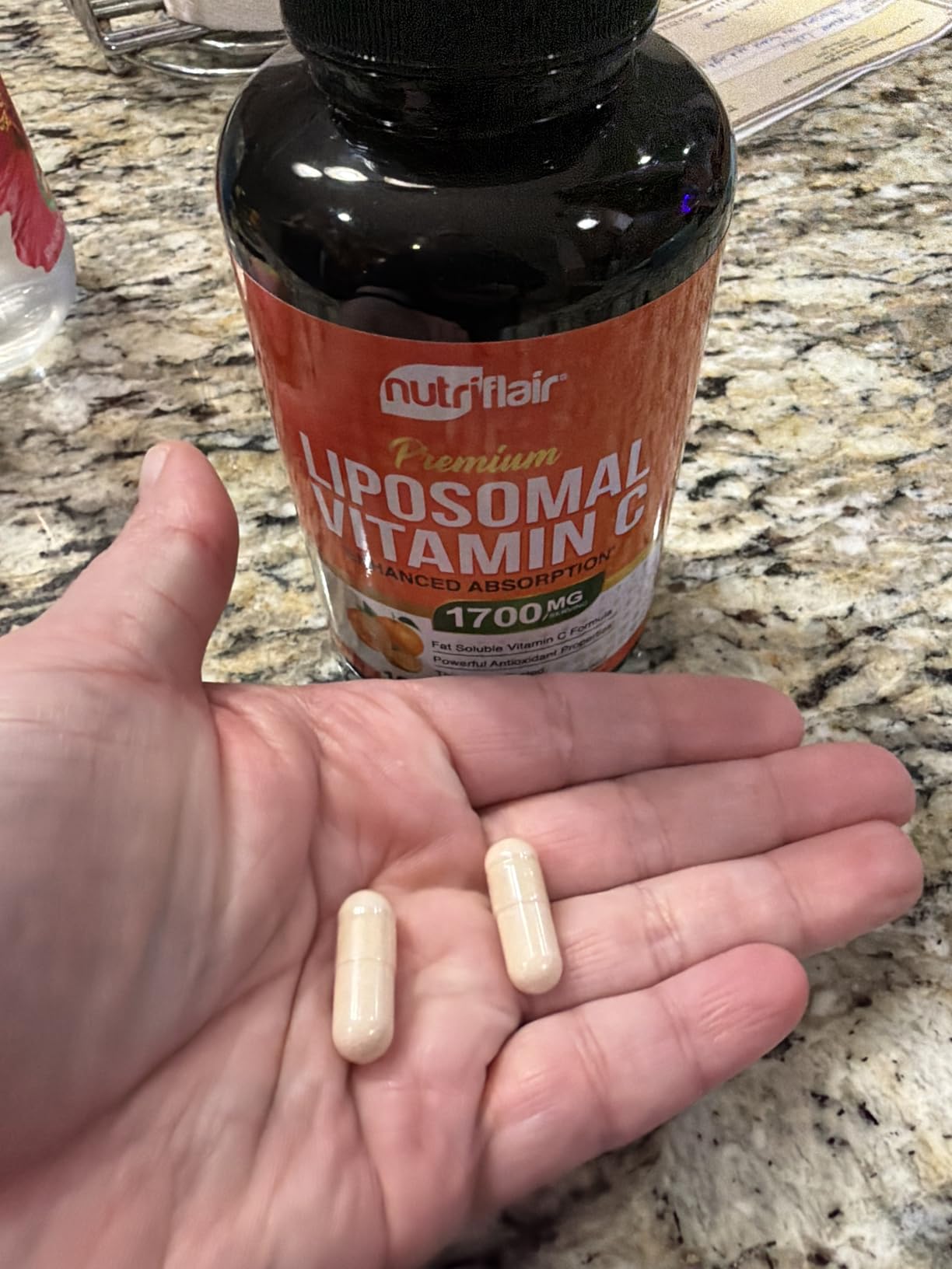 NutriFlair Liposomal Vitamin C 1700mg, 180 Capsules - High Absorption, Fat Soluble VIT C, Higher Bioavailability Immune System Support & Collagen Booster, Non-GMO, Vegan Pills customer photo 2