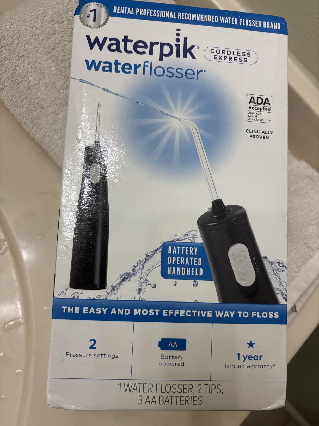 Waterpik Cordless Express Water Flosser, Battery Operated & Portable for Travel & Home, ADA Accepted, Waterproof for Shower Use, White WF-02 customer photo 2