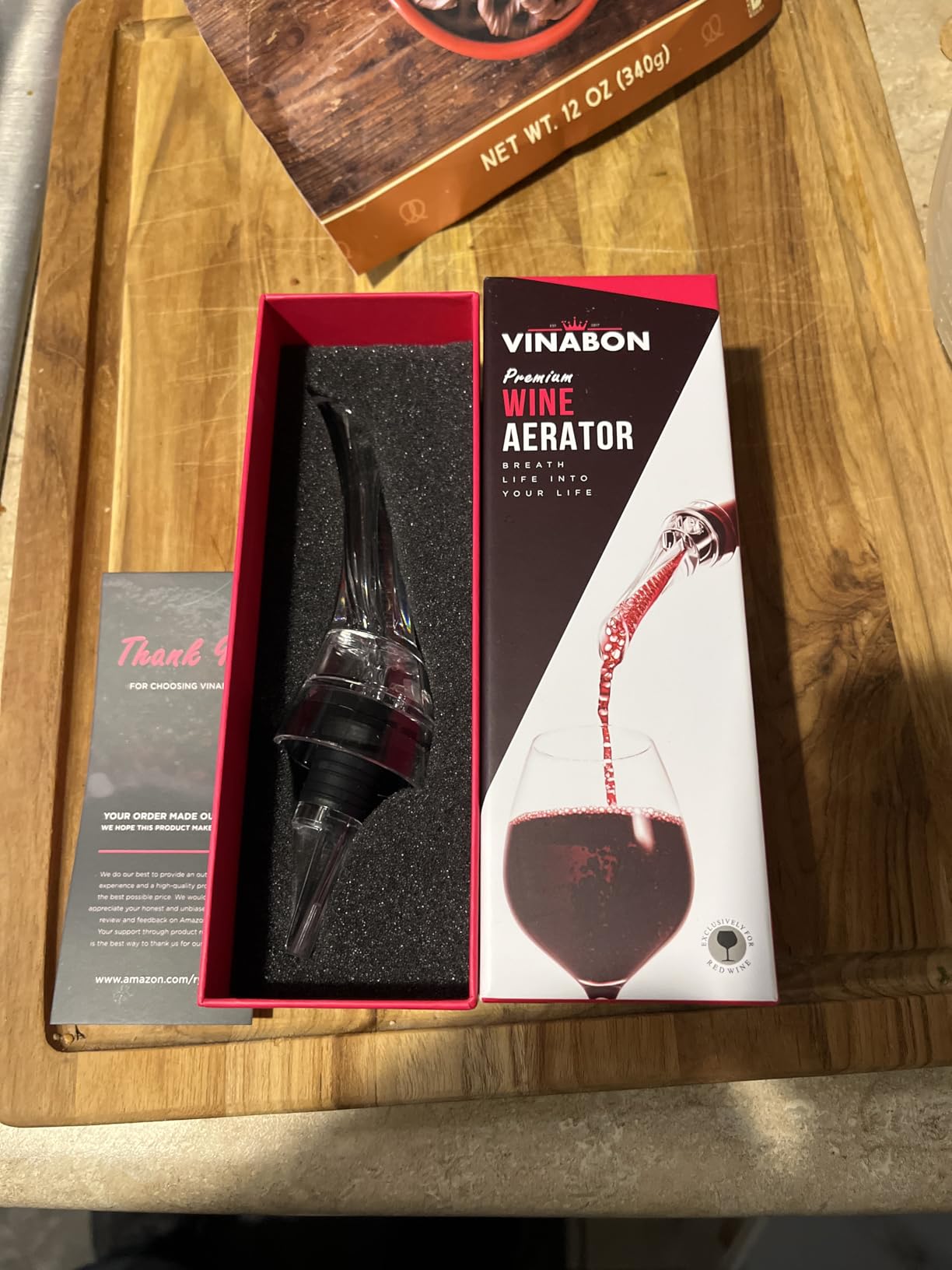 VINABON Wine Aerator Pourer Spout - Updated 2026 Professional Wine Aerator for Superior Flavor, Enhanced Bouquet & Rich, Smooth Finish. No-Leak, No-Drip, Spill-Free Design. Includes Wine Guide eBook customer photo 1