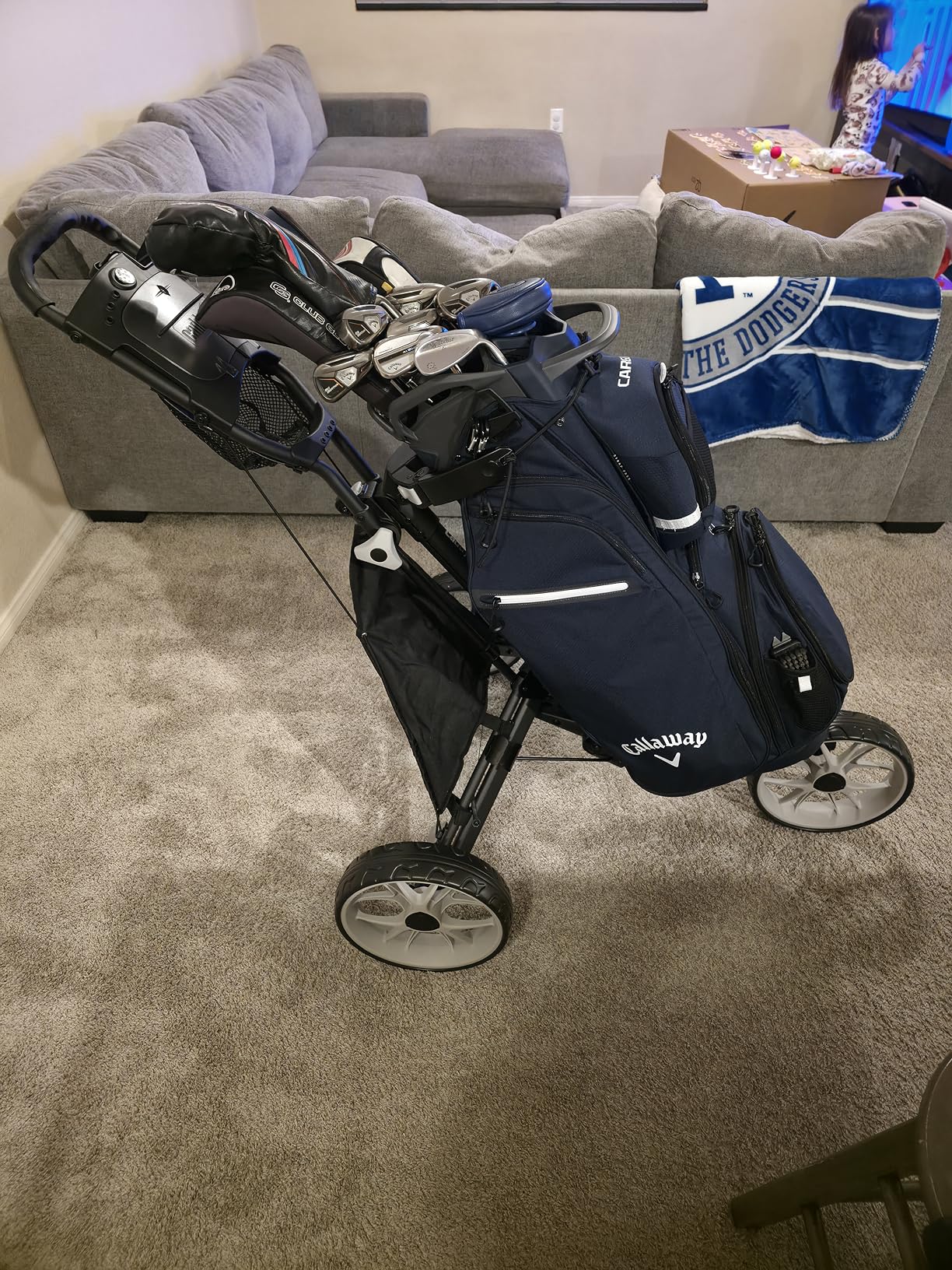 Caddytek CaddyLite EZ V8 Golf Push Cart - Lightweight 3 Wheel Foldable Cart with One-Click 2-Step Folding, EVA Wheels, Adjustable Handle, Cooler Basket, Umbrella & Drink Holder customer photo 1