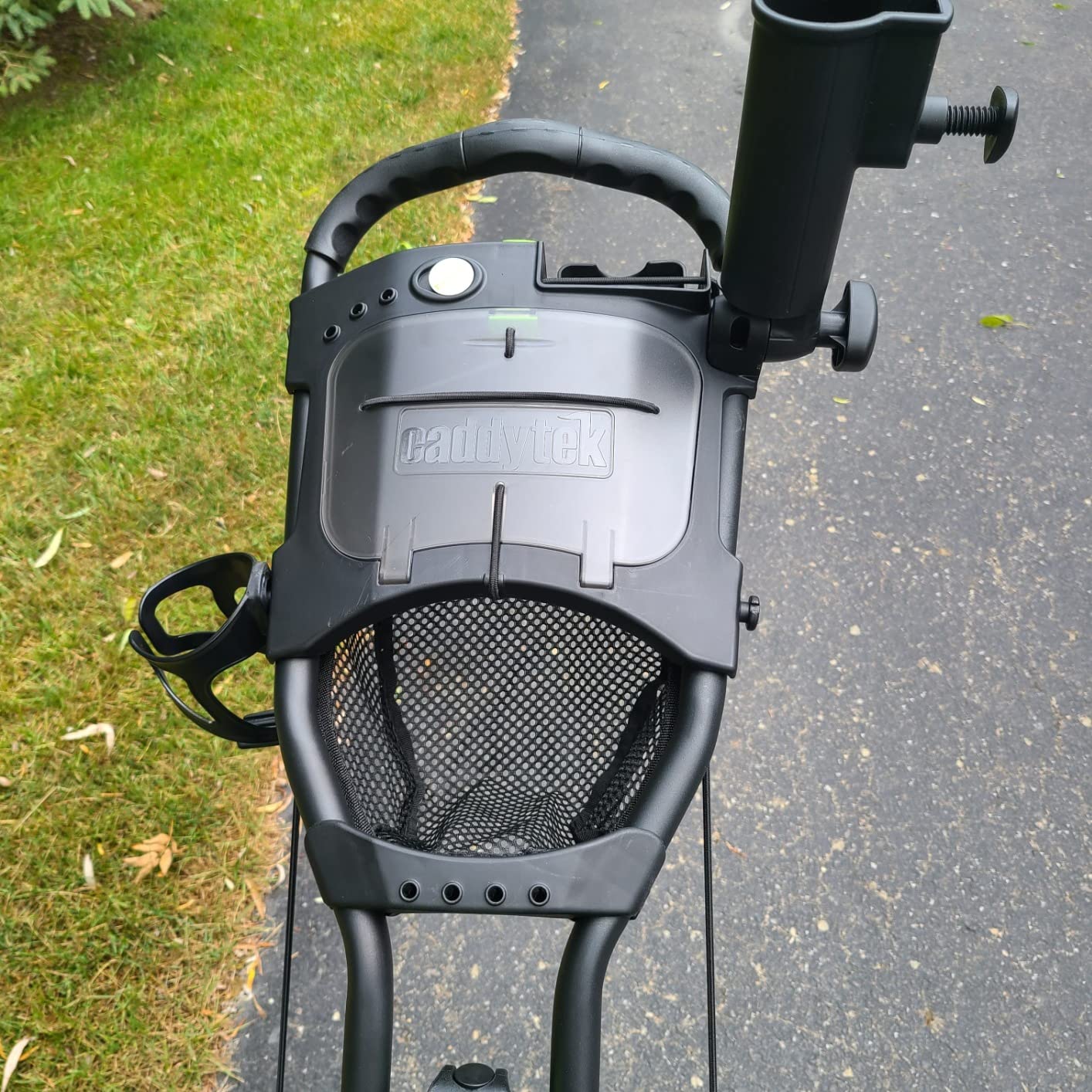 Caddytek CaddyLite EZ V8 Golf Push Cart - Lightweight 3 Wheel Foldable Cart with One-Click 2-Step Folding, EVA Wheels, Adjustable Handle, Cooler Basket, Umbrella & Drink Holder customer photo 2