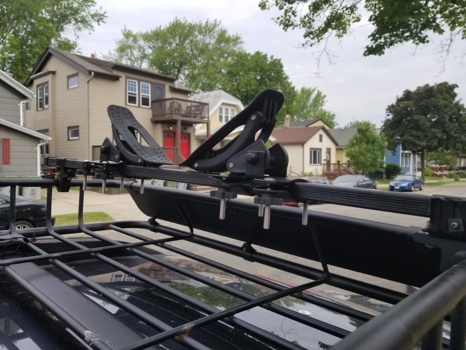 AA-Racks Steel Jetty Saddle Rack for Kayak Carrier Canoe Boat Paddle Board Surfboard Roof Top Mount on Car SUV Truck Crossbar with Ratchet Lashing Straps customer photo 1