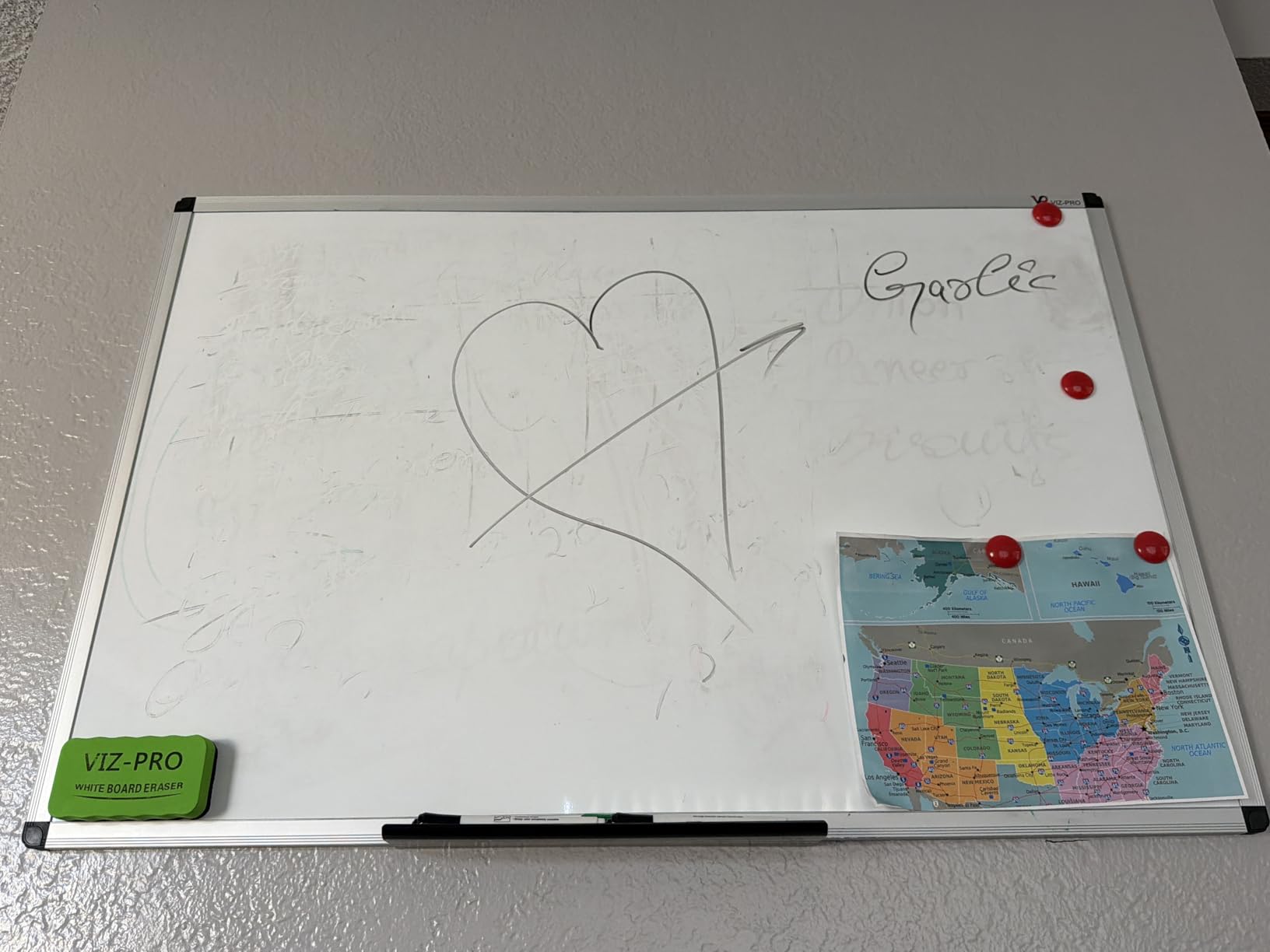 VIZ-PRO Dry Erase Board/Magnetic Whiteboard, 72 x 40 Inches, Large Wall Mounted Board for School Office and Home customer photo 1