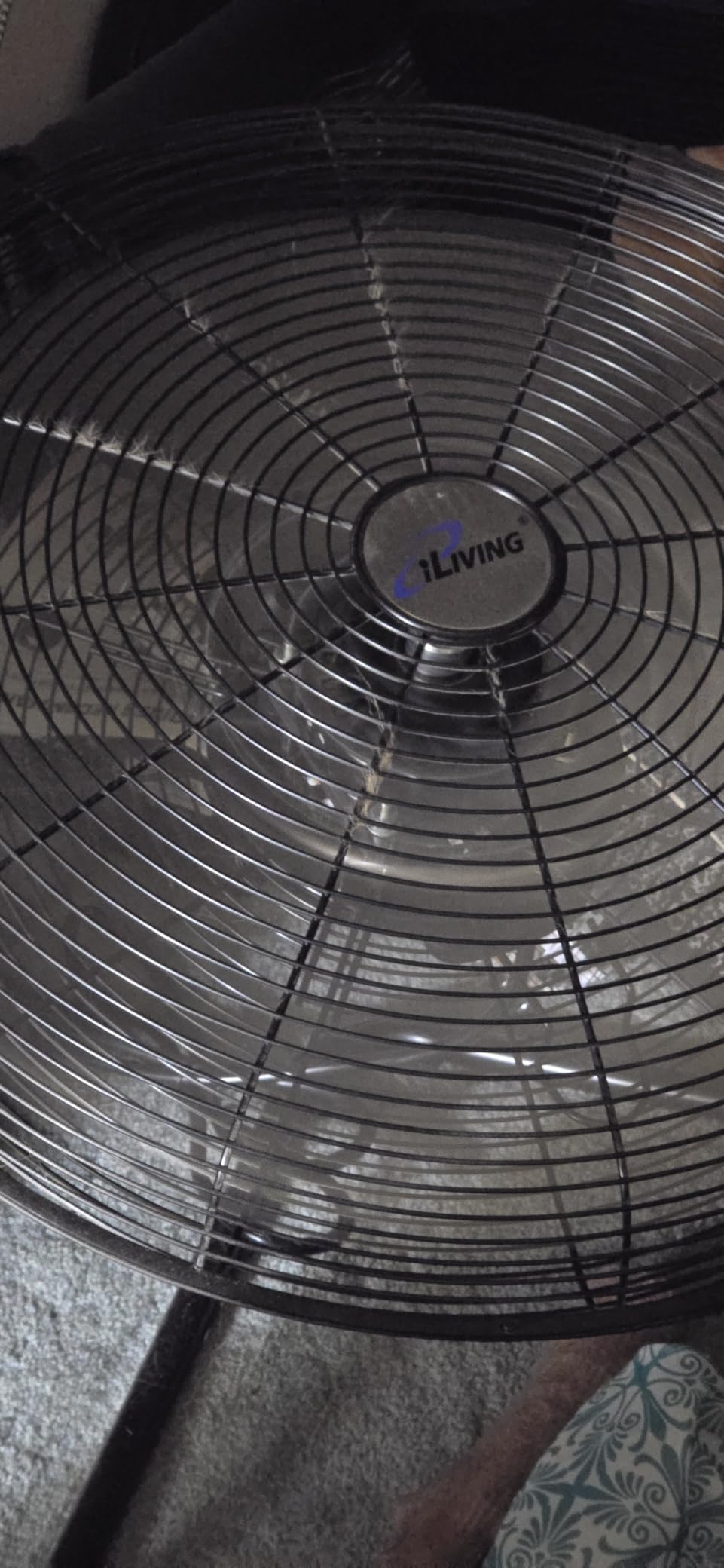 iLIVING 20 Inch Heavy Duty Floor & Wall Mount Fan - 5500 CFM High Velocity, 160-Watt, 3-Speed, Industrial Cooling for Garage, Workshop, Office, Home - UL Listed, Black customer photo 1