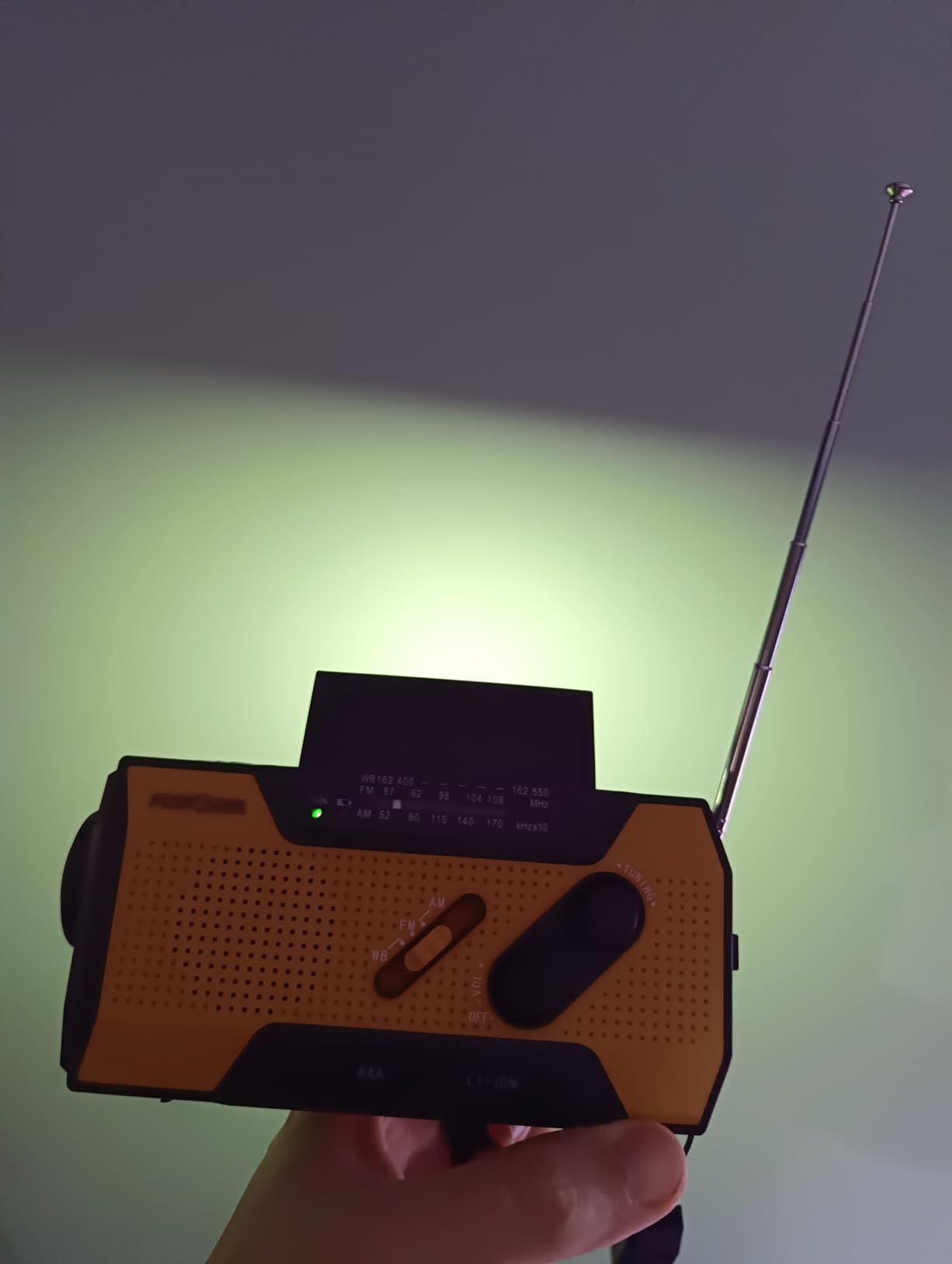 FosPower NOAA Emergency Weather Radio A1 7400mWh Portable Power Bank, AM/FM, USB/Solar/Hand Crank Charging, Battery Operated, SOS Alarm & Flashlight for Indoor/Outdoor Emergency - Orange customer photo 2