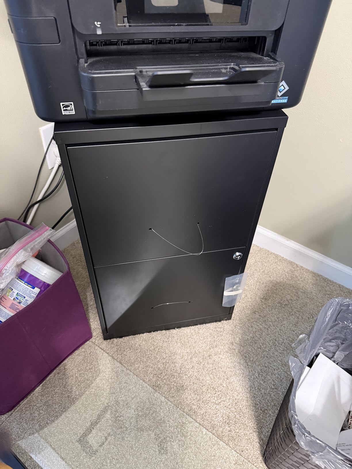 STAPLES 2-Drawer Vertical File Cabinet, Letter Size Documents, Lockable, 18.9