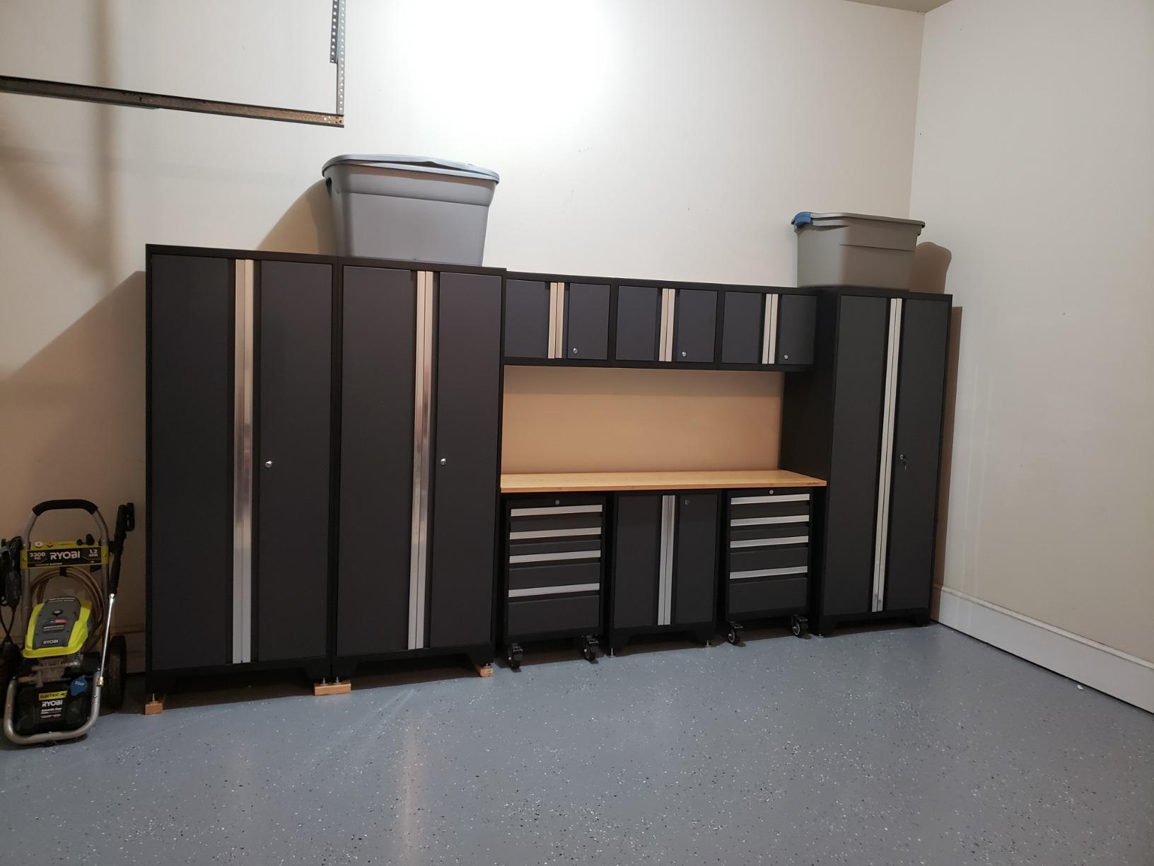 NewAge Products Bold Series Gray 10 Piece Set, Steel Garage Cabinets with Bamboo Worktop, 56031 customer photo 1