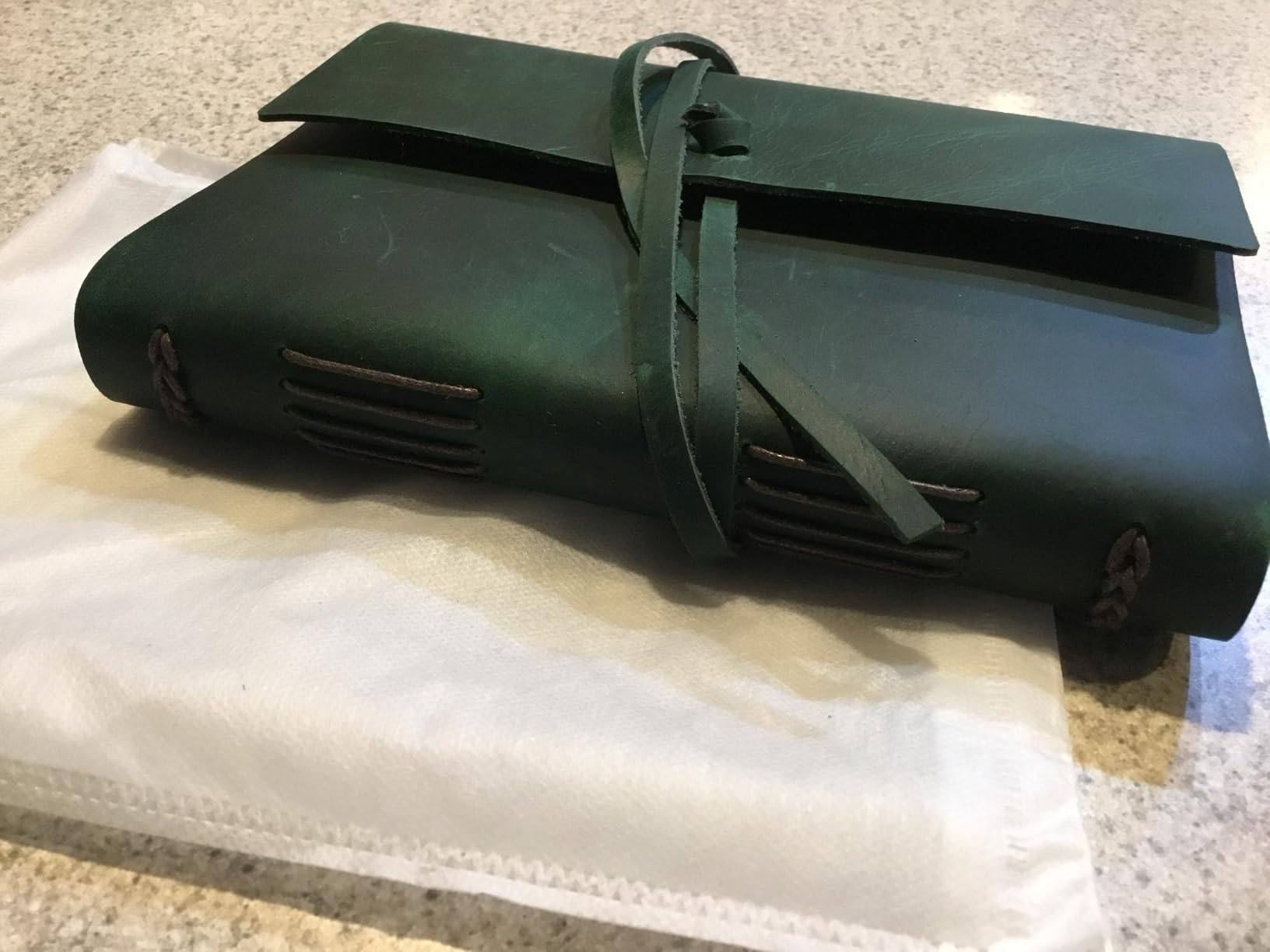 Leather Journal Writing Notebook - Genuine Leather Bound Daily Notepad for Men & Women Lined Paper 240 Kraft Pages, Handmade, Rustic Brown, 5 x 7 in customer photo 1