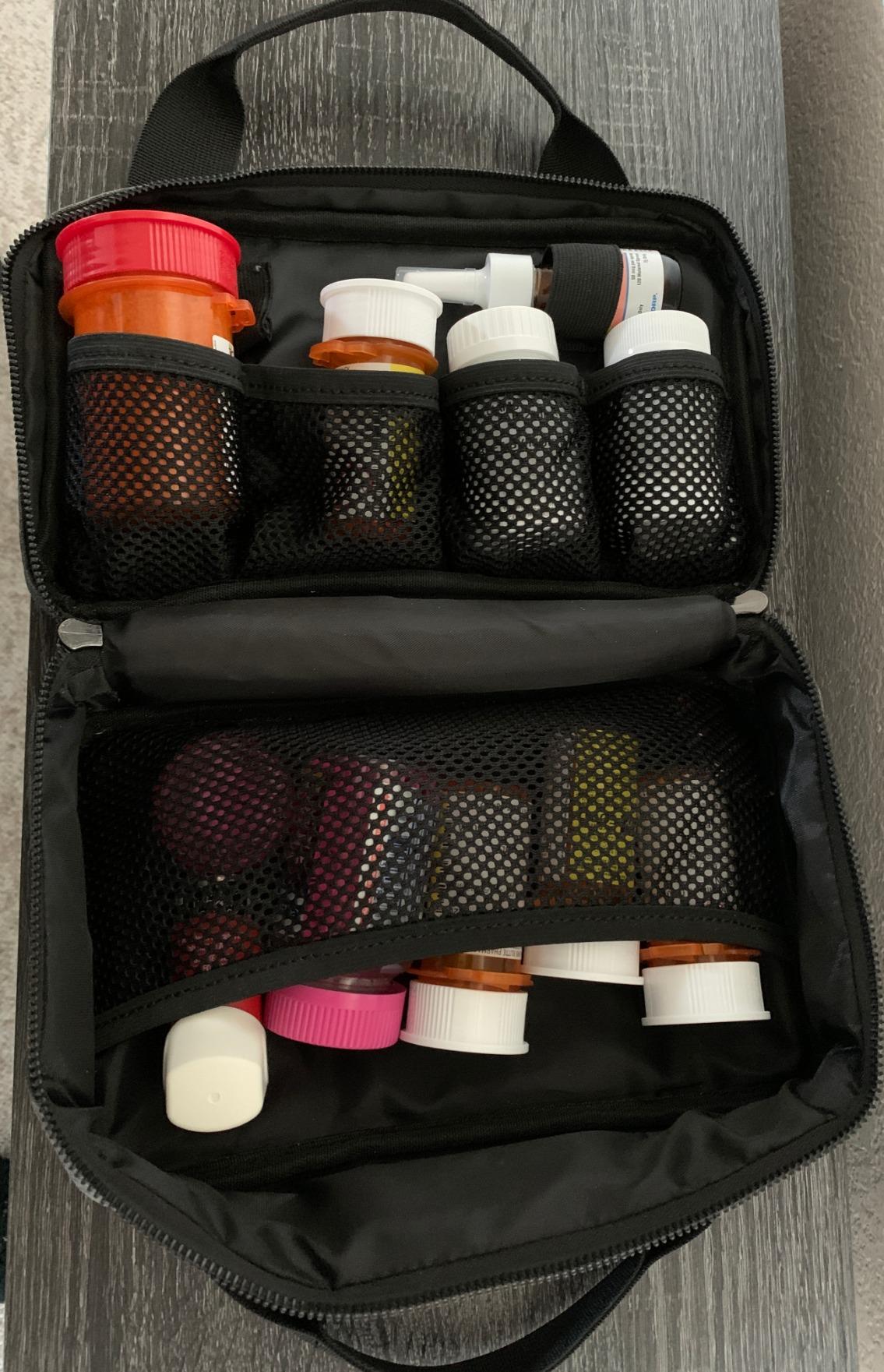 Kaddy Secure Pill Organizer Box, Storage for Bottles of Medicine or Supplements; Toiletry; Travel or Home, TSA Approved Lock (Grey) customer photo 1