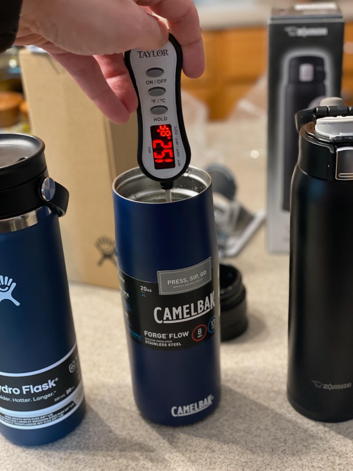 Hydro Flask Wide Mouth Bottle with Flex Sip Lid - Insulated Water Bottle Travel Cup Coffee Mug Black 20 oz customer photo 2