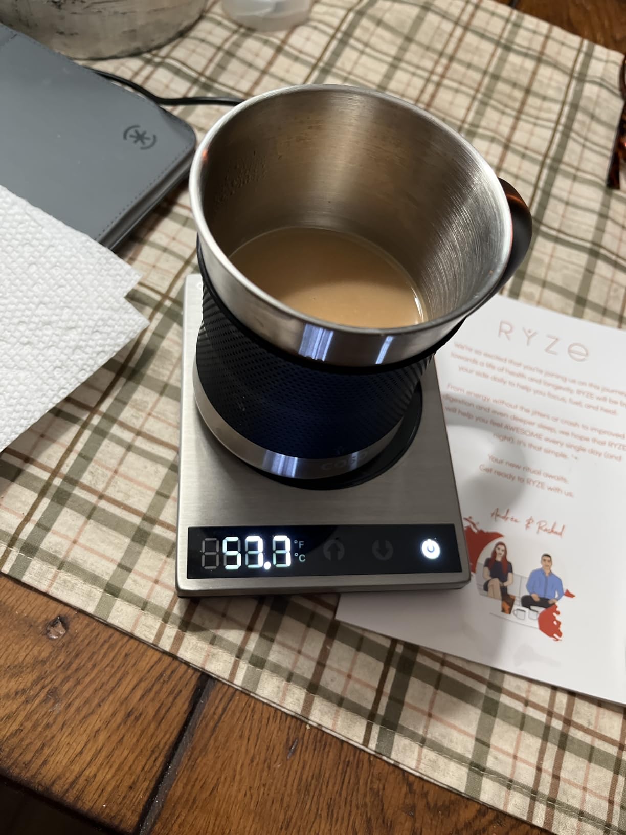 COSORI Coffee Mug Warmer & Mug Set for Desk, Cup Heater, Office & Christmas Gifts, 1°F Precise Temperature Control, Touch Tech & LCD Digital Display (77-194°F), 304 Stainless Steel customer photo 1