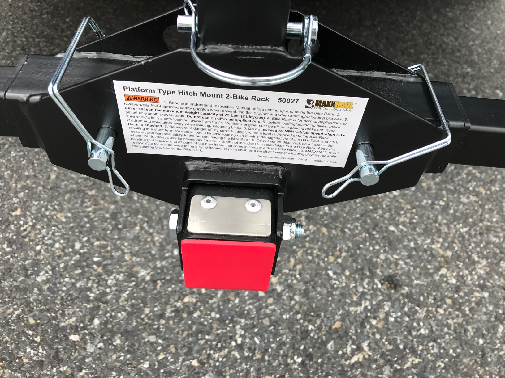 MaxxHaul Platform Bike Rack for 2 Bikes - Hitch Mounted Tray Carrier for SUV, Van, & Truck - Adjustable Tire Cradles & Foam Padded Hooks - Fits 2