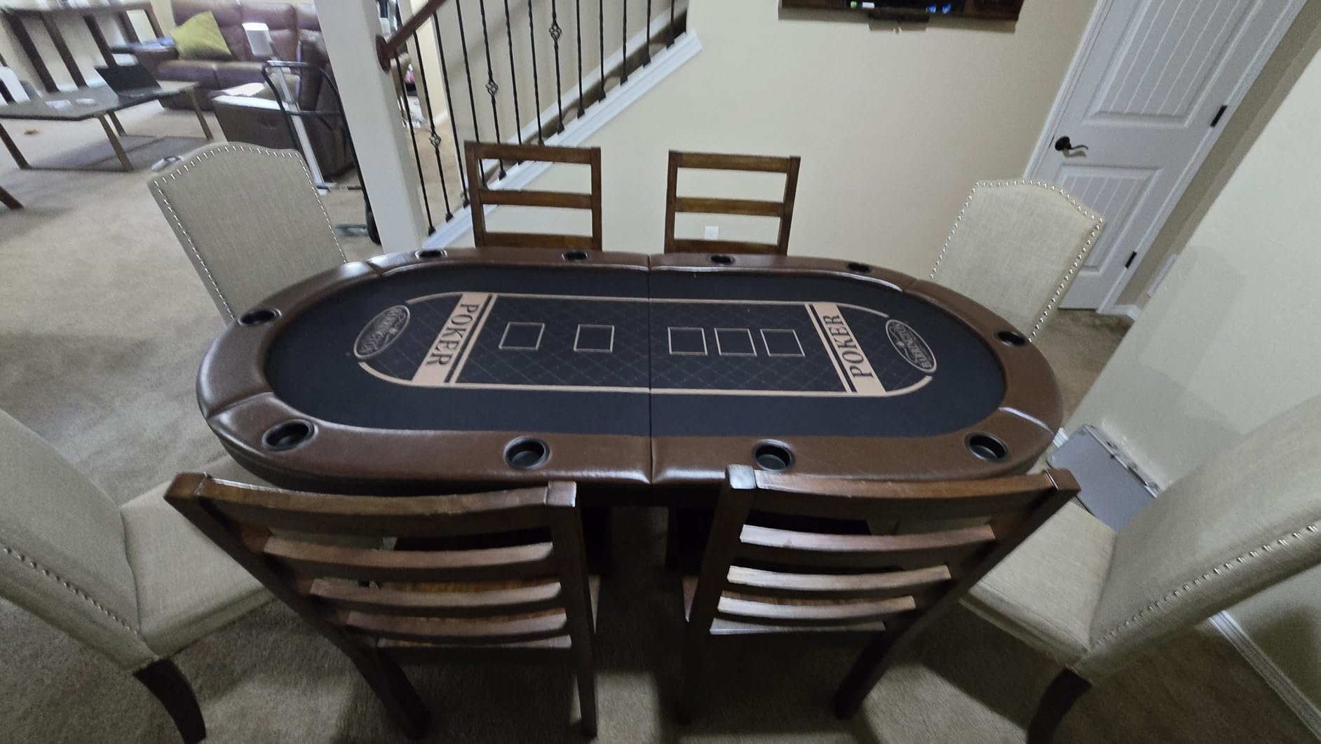 Barrington Poker Multiple Styles Folding Poker Table & Poker Table Top/Dining Table Collection, Durable Padded Rail Tables with Felt Playing Surface, Perfect for Texas Holdem Games customer photo 1