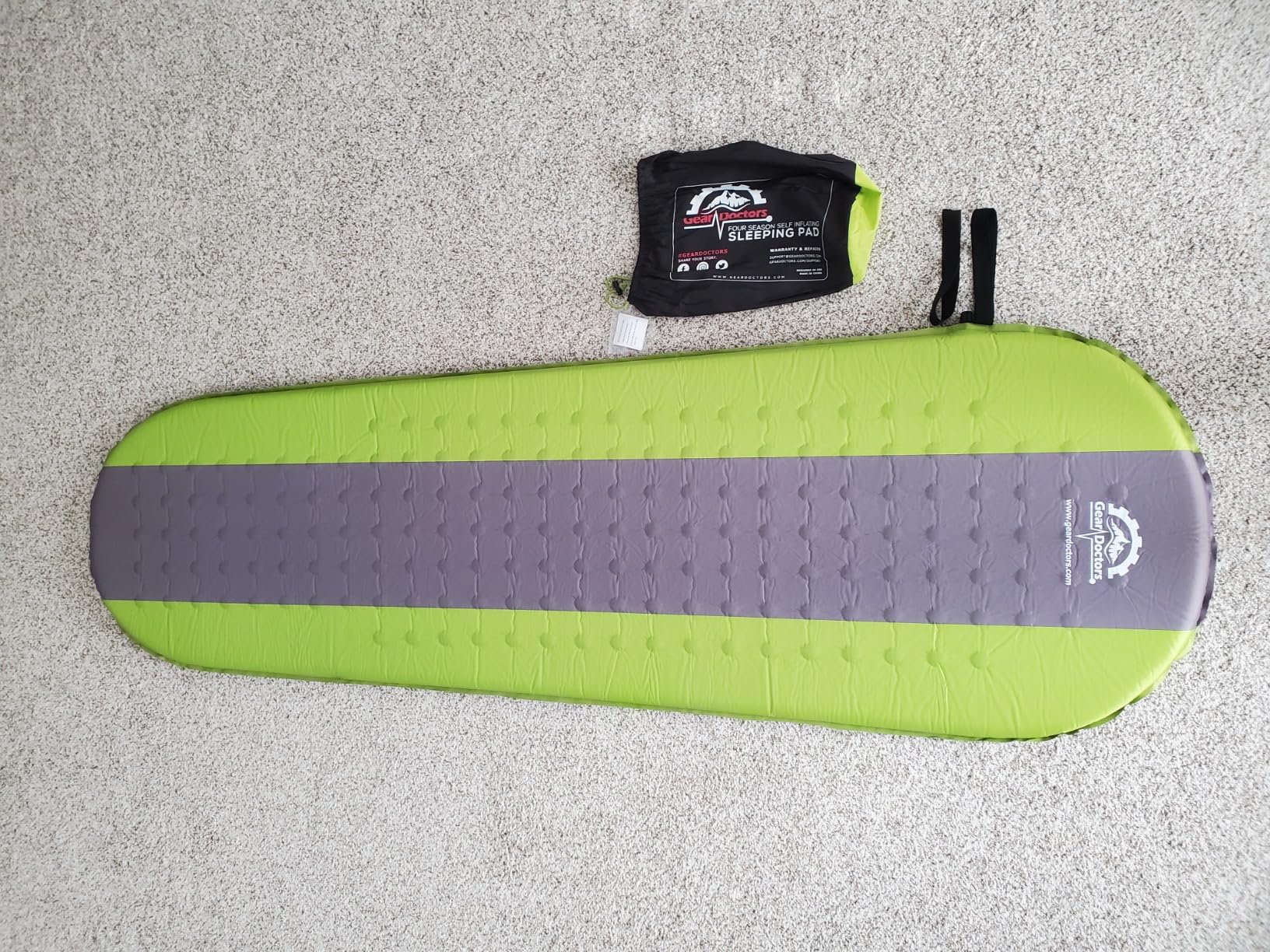 Gear Doctors Oxylus 4.3R-Value Insulated Foam Self Inflating Sleeping Pad Camping-Sleeping Pad Backpacking Air Mattress-Camping Mattress Self Inflating Camp Mat 4 Seasons Sleep Mat-Camp/Floor/Tent/Cot customer photo 1