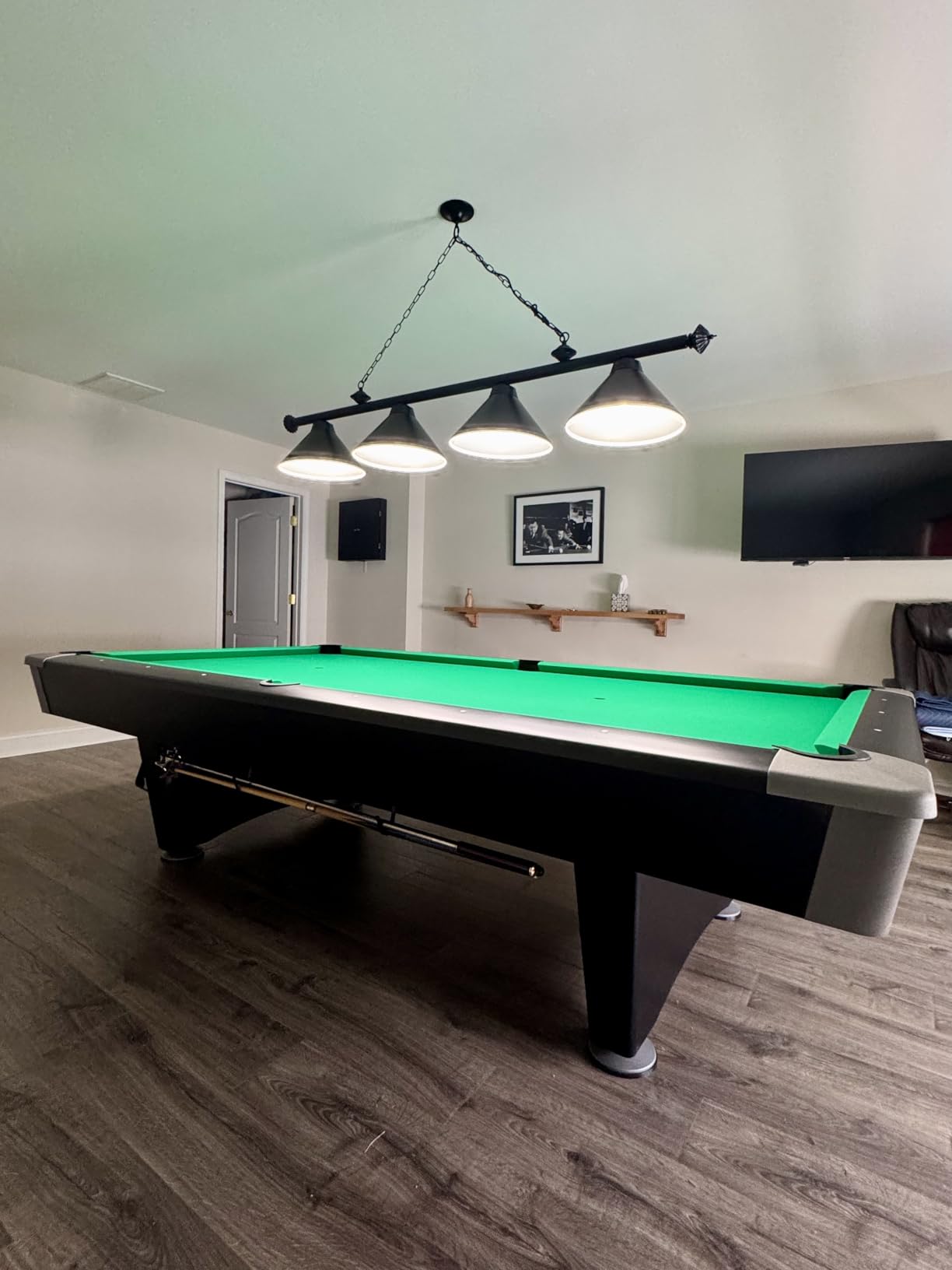 Wellmet Billiard Light - 4 Light Fixture with Lamp Shade for 7' to 8' Pool Table, Game Room, Man Cave customer photo 1