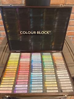 COLOUR BLOCK Soft Pastels for Artists - 100 Colors Square Chalk Pastels Set in Wooden Box - Vibrant Pigments Art Kit for Painting, Drawing, Sketching, Hobbyists customer photo 1