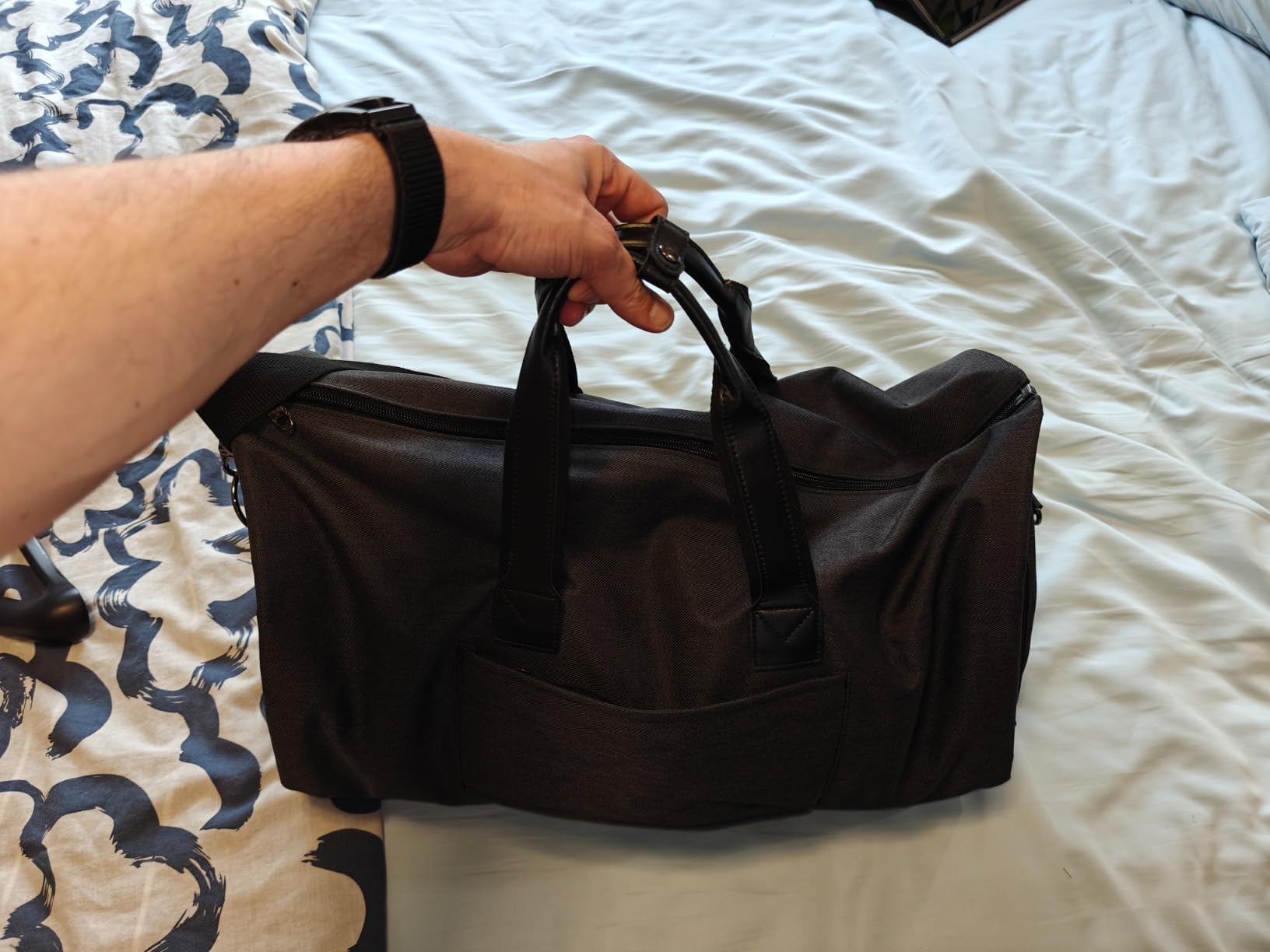 Convertible Garment Bag with Shoulder Strap, Modoker Carry on Garment Duffel Bag for Men Women - 2 in 1 Hanging Suitcase Suit Travel Bags (Black) customer photo 2