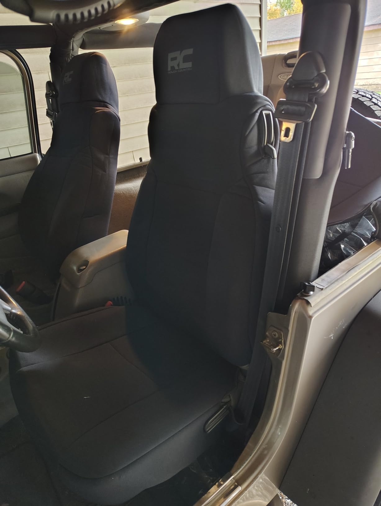 Rough Country Neoprene Seat Covers for Jeep Wrangler TJ (2003-2006) & Unlimited (2004-2006) - Waterproof & UV Resistant, Foam Padded, Front & Rear Seat Cover Set customer photo 1