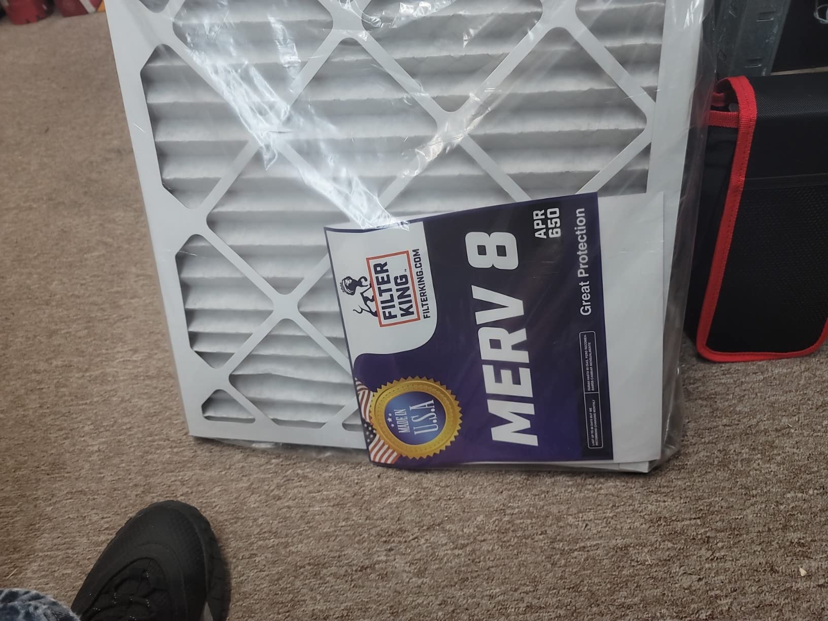 Filter King 20x25x1 Air Filter | 6-PACK | MERV 8 HVAC Pleated A/C Furnace Filters | MADE IN USA | Actual Size: 19.5 x 24.5 x .75