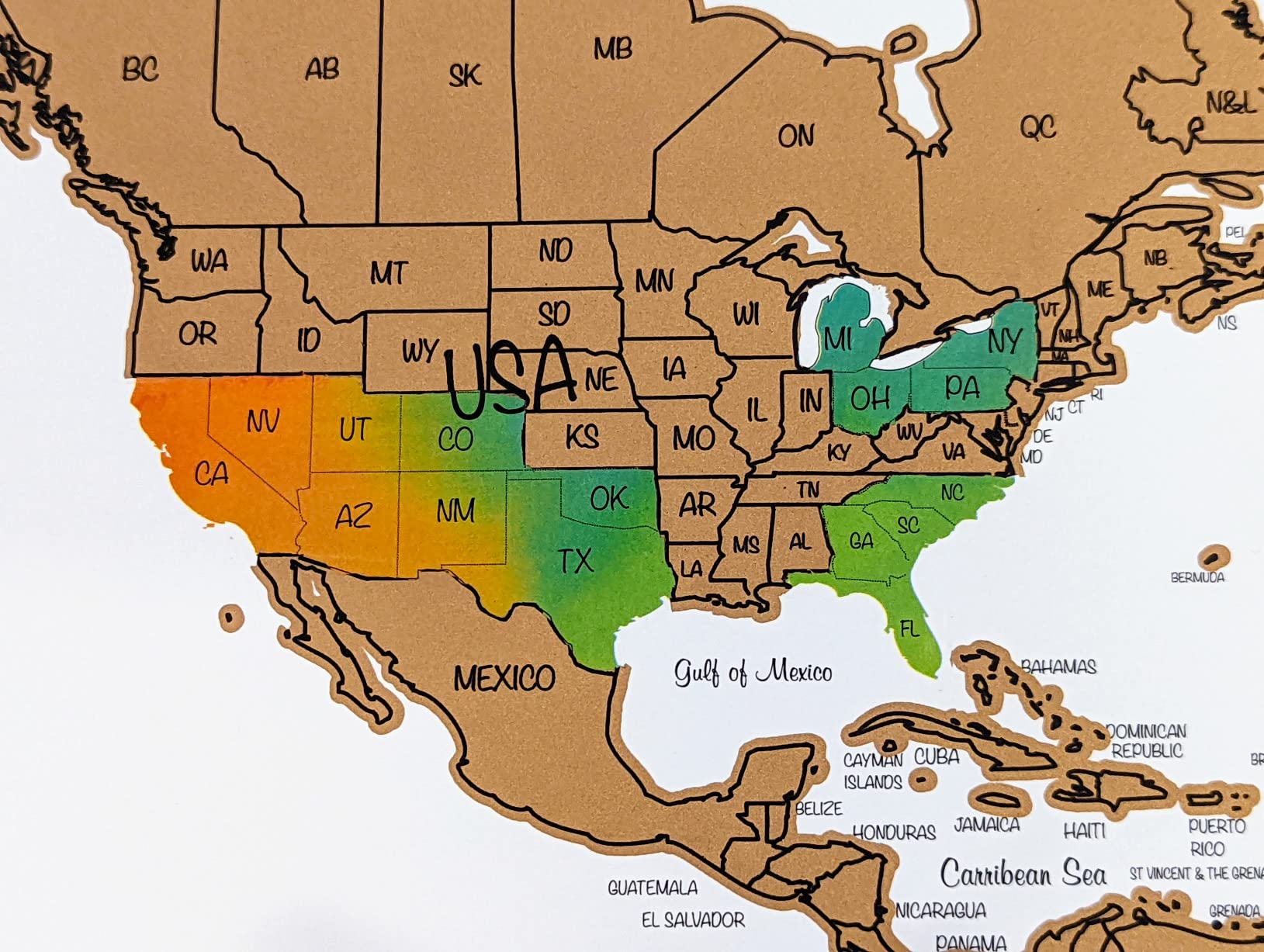 Scratch Off Map of The World | Deluxe Watercolor Wanderlust Edition | XL Size 36x 24 | Easy to Frame | Beautiful Wall Art | Perfect Travel Gift | Includes Scratch Off Tools customer photo 2