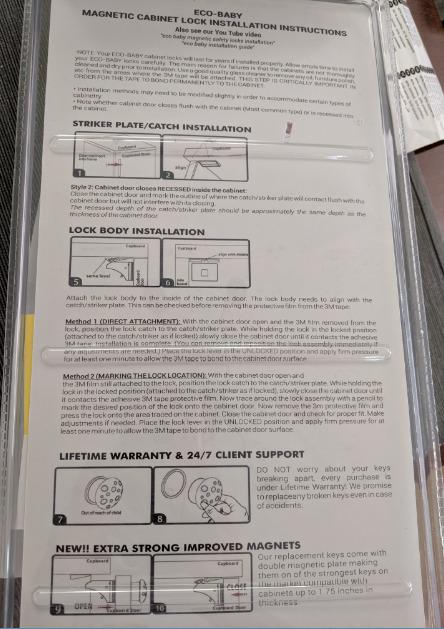 Eco-Baby Magnetic Cabinet Locks for Babies - Keyless, White, 20 Pack and 3 Keys customer photo 1