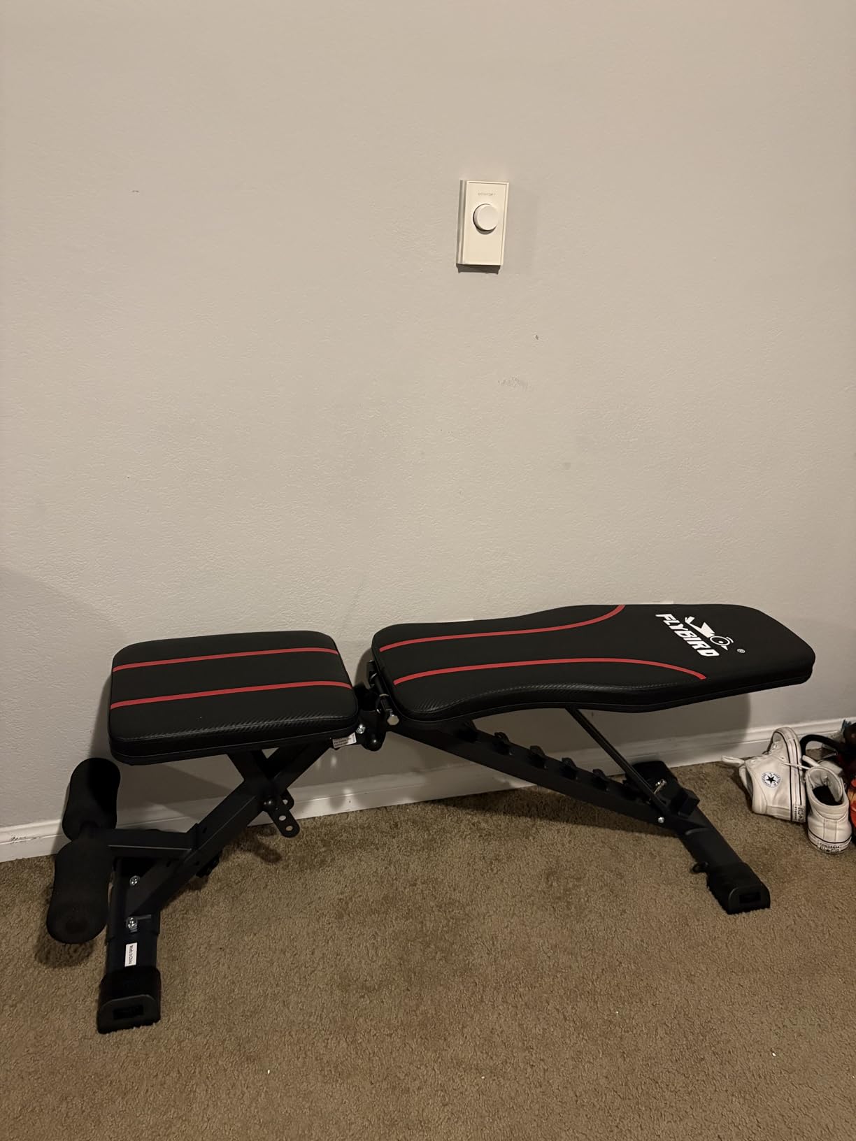 FLYBIRD Adjustable Bench, Utility Weight Bench for Full Body Workout- Multi-Purpose Foldable Incline Bench (Black) customer photo 1