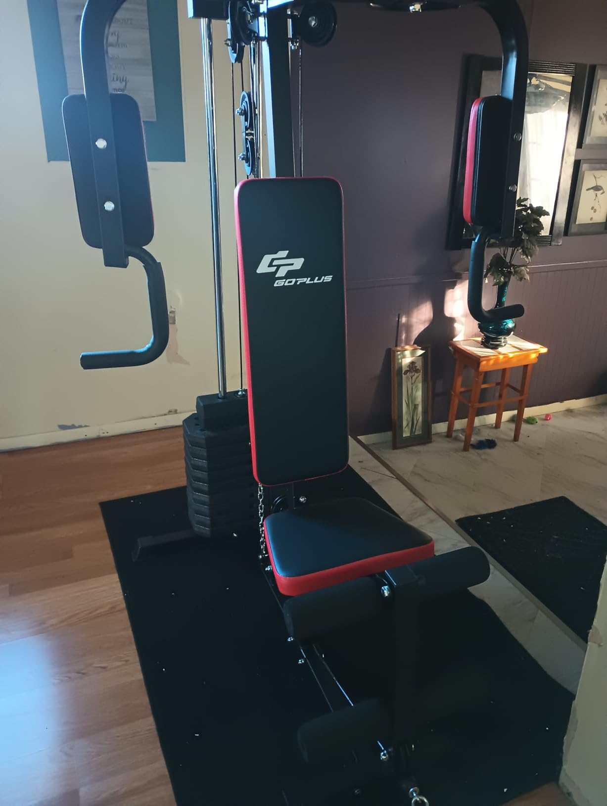 Goplus Multifunction Home Gym System Weight Training Exercise Workout Equipment Fitness Strength Machine for Total Body Training customer photo 2