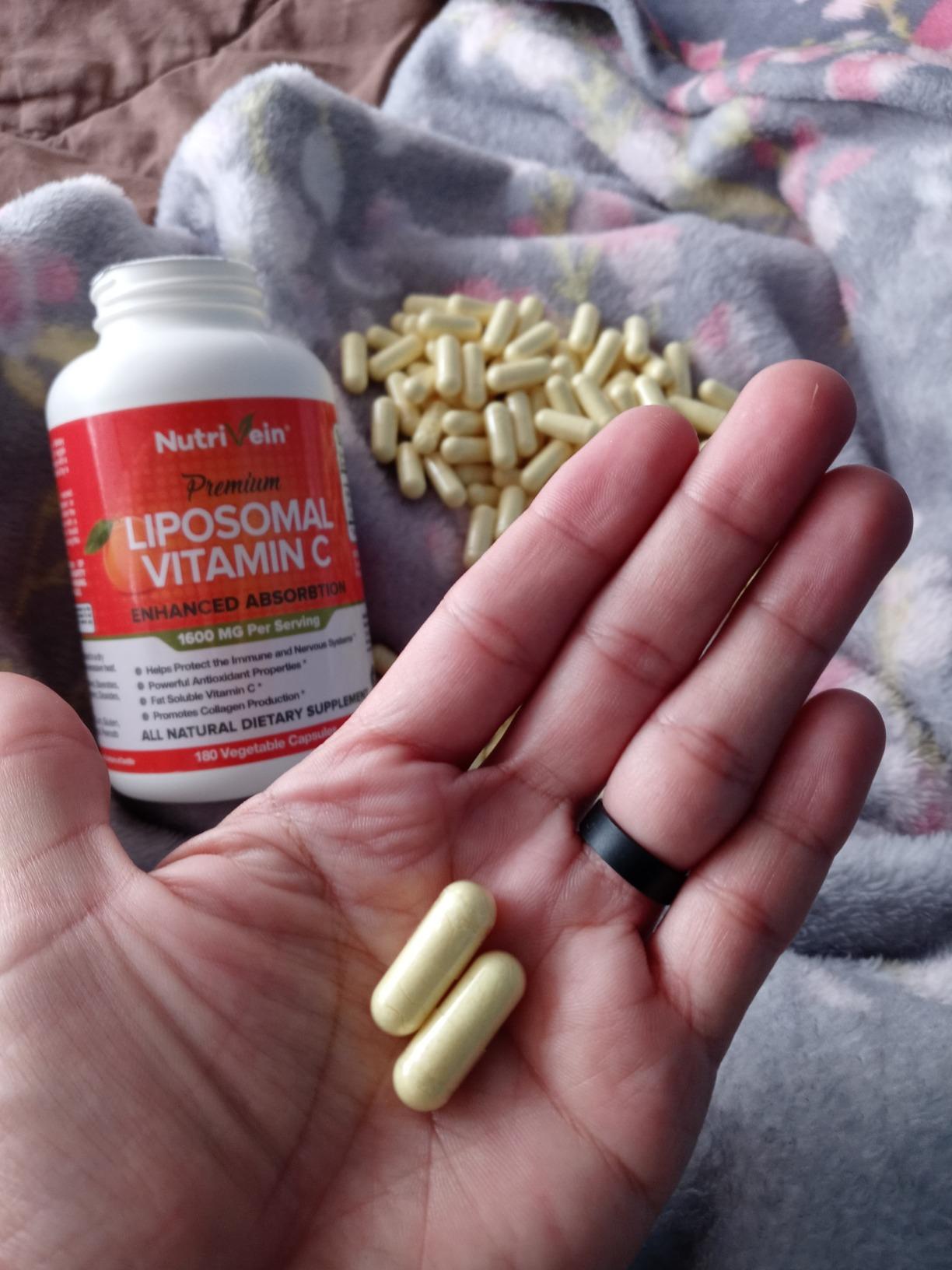 Nutrivein Premium Liposomal Vitamin C Supplement 1650mg - 180 Caps: High-Absorption High Dose Vitamin C Capsules for Whole-Body Defenses & Overall Well-Being customer photo 1