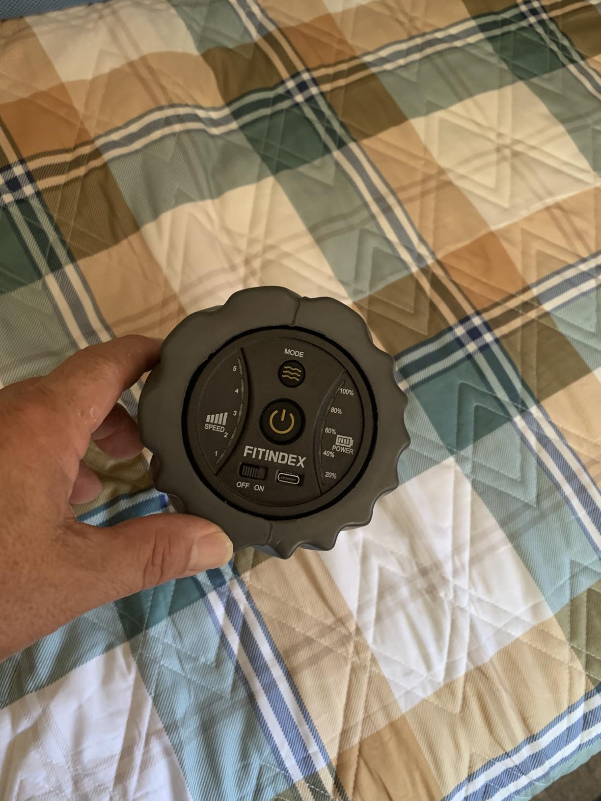 FITINDEX Vibrating Foam Roller for Back Pain, FSA&HSA Eligible, 5-Speed Muscle Massage, Exercise, Muscles Deep Tissue, Physical Therapy, Pilates, Yoga, Neck, Leg, Rechargeable, Travel Portable, Gray customer photo 1