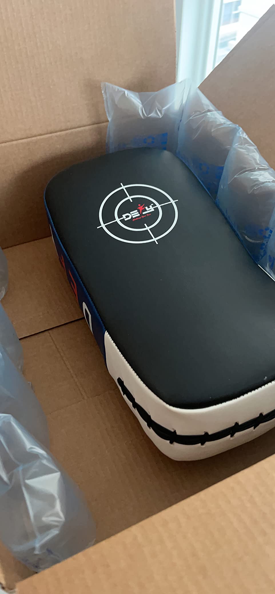 Defy Sports Leather Thai Pads - Strike Curved Karate Pads with Double Layered Buckle Straps - Perfect for Boxing, Karate & MMA Training - Durable & Lightweight Kicking Pads (1 Per Pack) customer photo 1