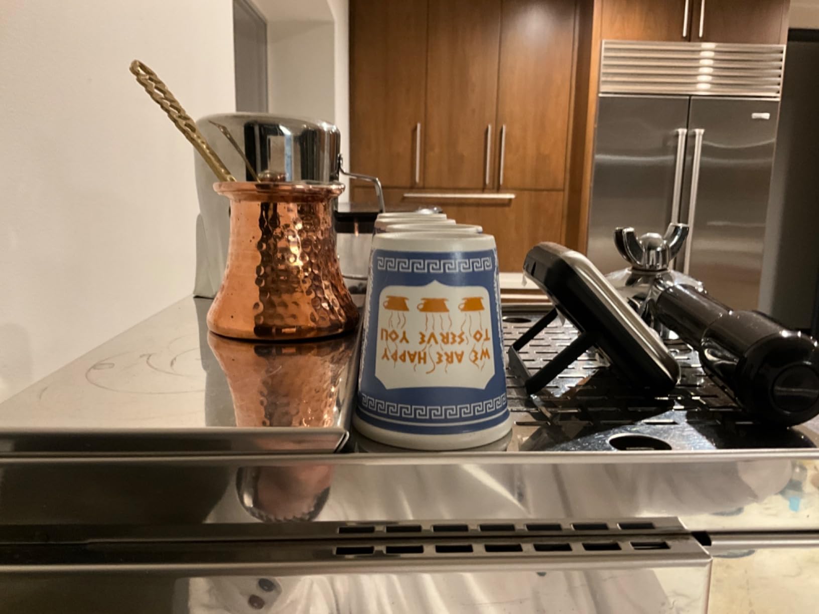 Volarium Turkish Coffee Pot, Greek Arabic Coffee Maker, Hammered Copper Coffee Cezve, Stove Top Coffee Maker (Large) customer photo 2