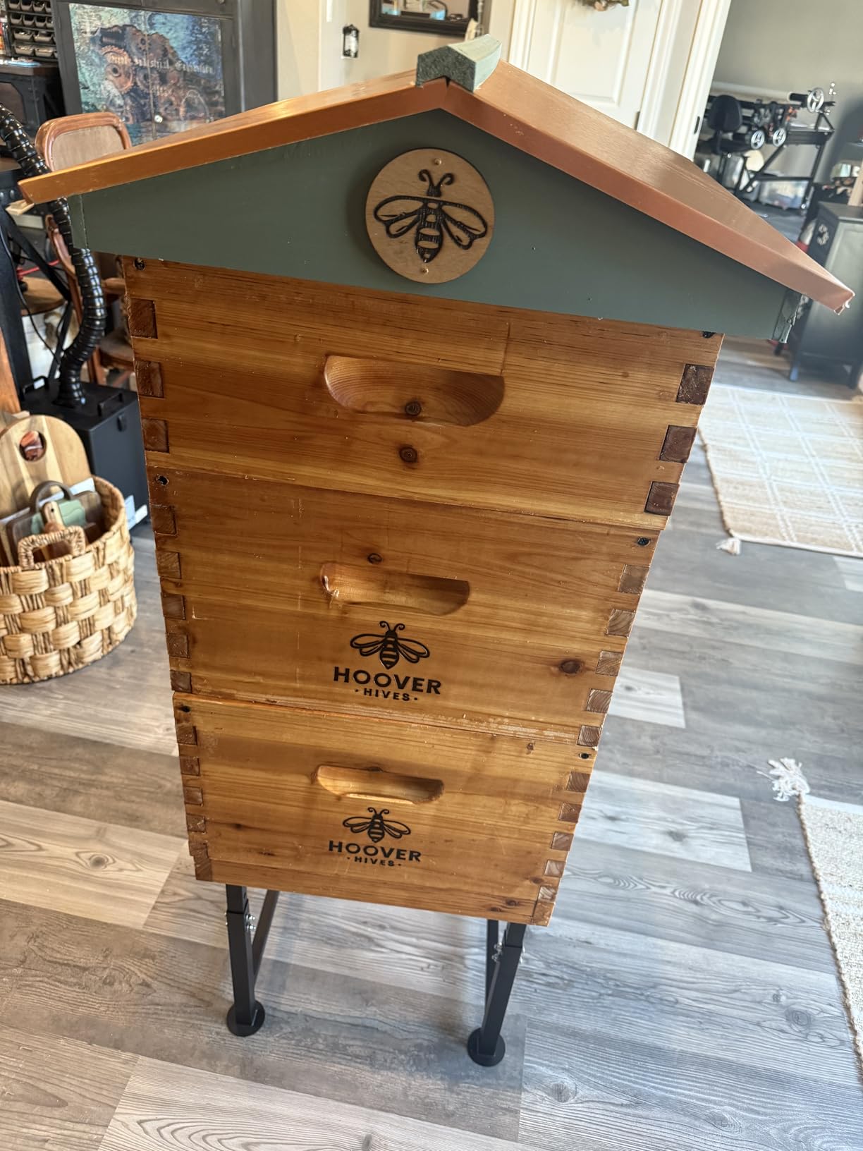 Hoover Hives: The Original Beeswax Coated Beehive Kit. Includes 2 Deep & 1 Medium Boxes with 10 Wooden Frames & Heavy Wax Coated Foundations. Easy Assembly with Predrilled Holes and Screws (Unassembled) customer photo 2