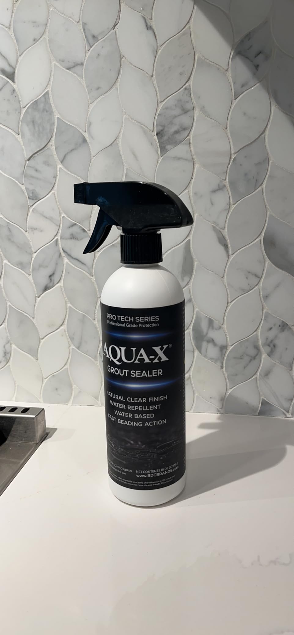 AQUA-X 16 Oz. Grout Sealer, Clear Grout and Tile Sealer, Natural Finish, Professional Grade, Indoor & Outdoor, Fast Dry and Long Lasting Protection customer photo 1