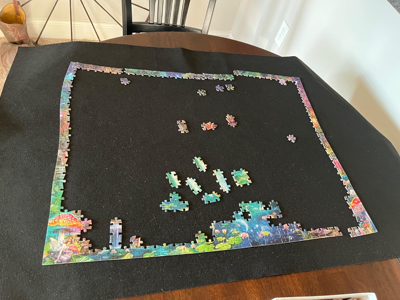 Becko US Puzzle Mat Roll Up with Drawstring Storage Bag, Felt Rollup Mat for Easy Transport & Storage, Portable Puzzle Board Puzzles Saver Keeper for Jigsaw Puzzles Up to 1500 Pieces customer photo 2