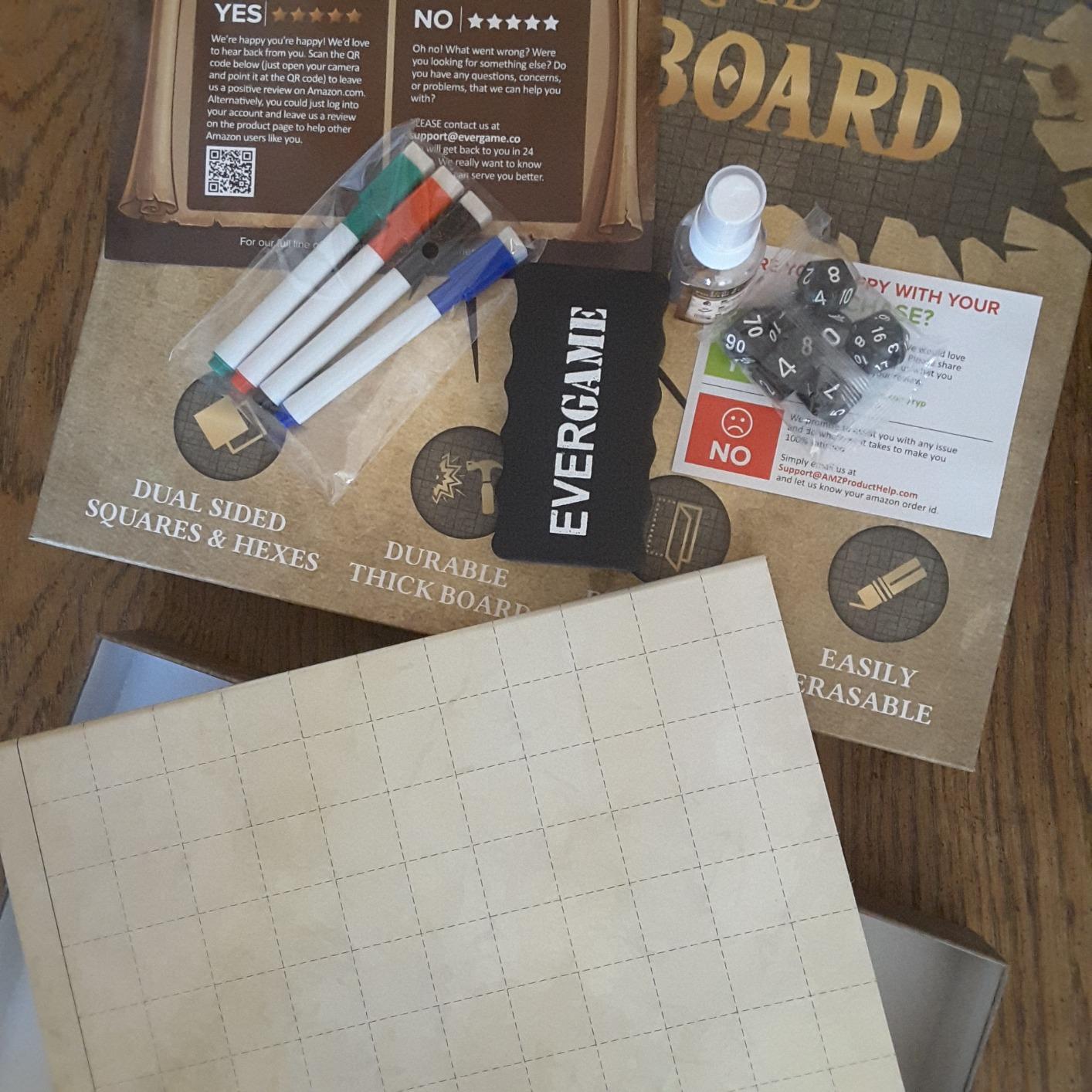 Dungeons & Dragons Game Mat - 23x27 - Ultimate DND Board Game Map w/Dice Set - Double-Sided w/Hex & Square Grid - Epic Role Playing Gaming Experience customer photo 1