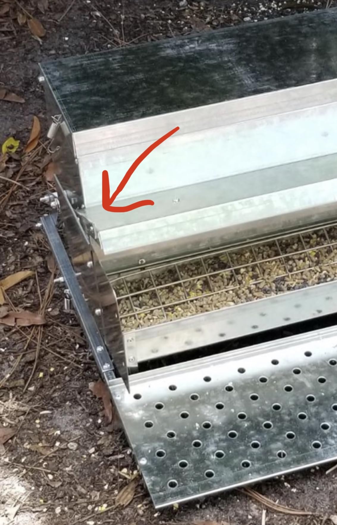 RentACoop Automatic Metal Treadle Feeder - Outdoor Use, Rainproof - Suitable for Chicken, Bantams, Poultry, Pheasants, etc. - 25lb Capacity customer photo 1